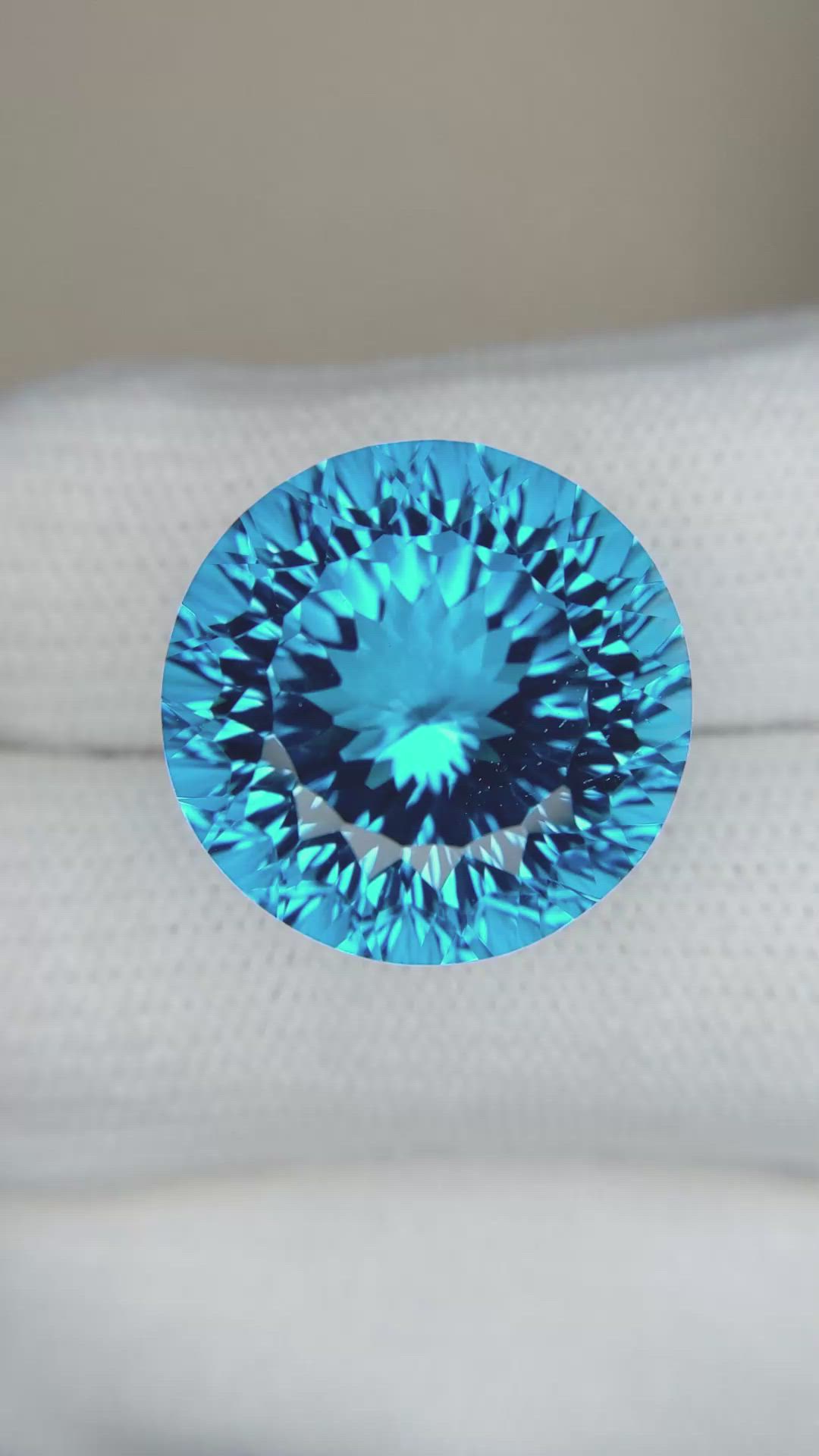 32.15 Ct. Swiss Blue Topaz from Brazil Size Video