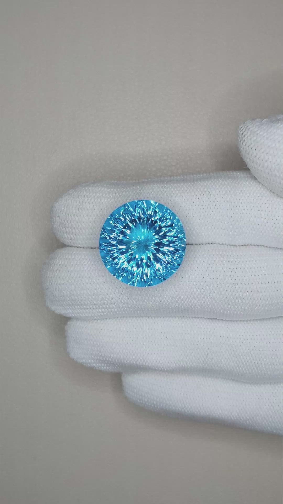 32.15 Ct. Swiss Blue Topaz from Brazil Size Video