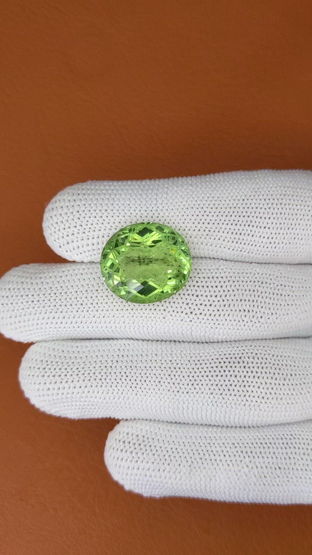 14.65 Ct. Yellowish Green Prasiolite from Brazil Size Video
