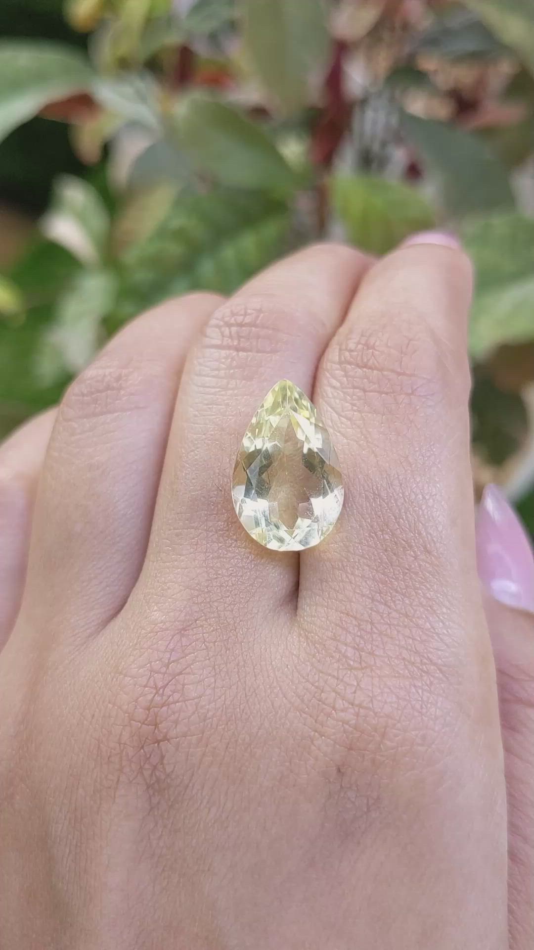 8.48 Ct. Yellow Quartz from Madagascar Size Video