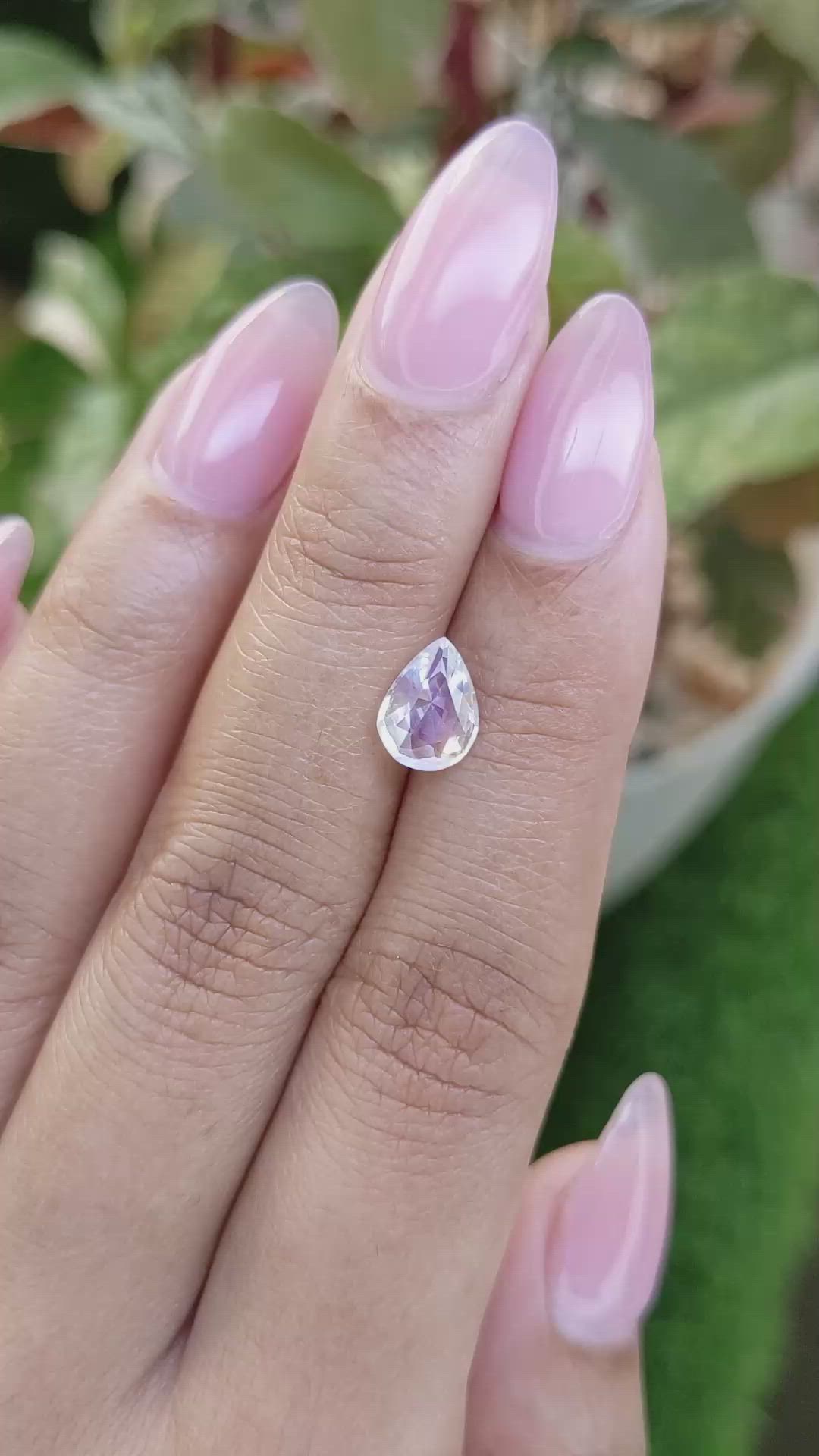 1.08 Ct. Rainbow Moonstone from Ceylon (Sri Lanka) Size Video
