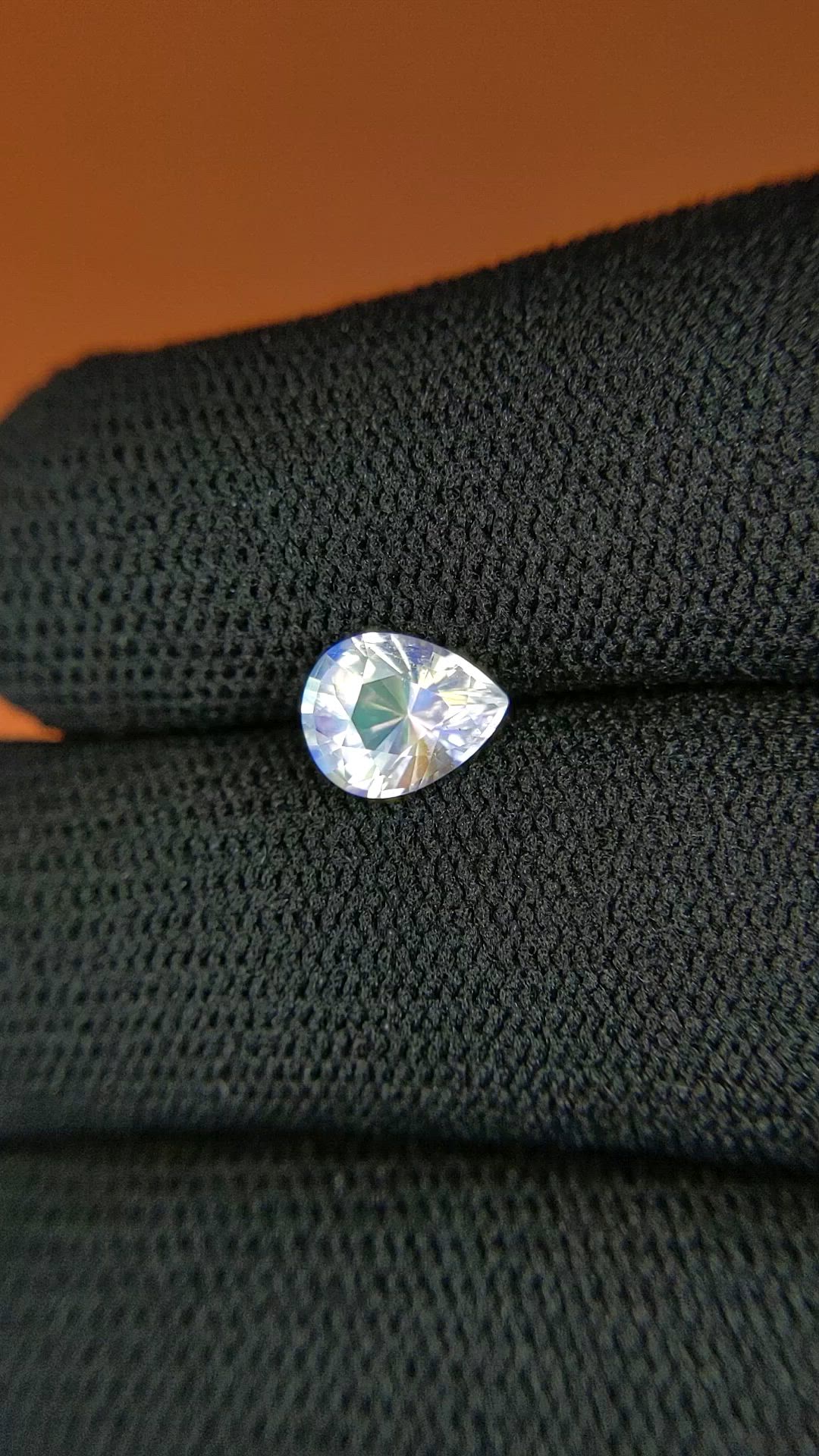 0.97 Ct. Rainbow Moonstone from Ceylon (Sri Lanka) Size Video
