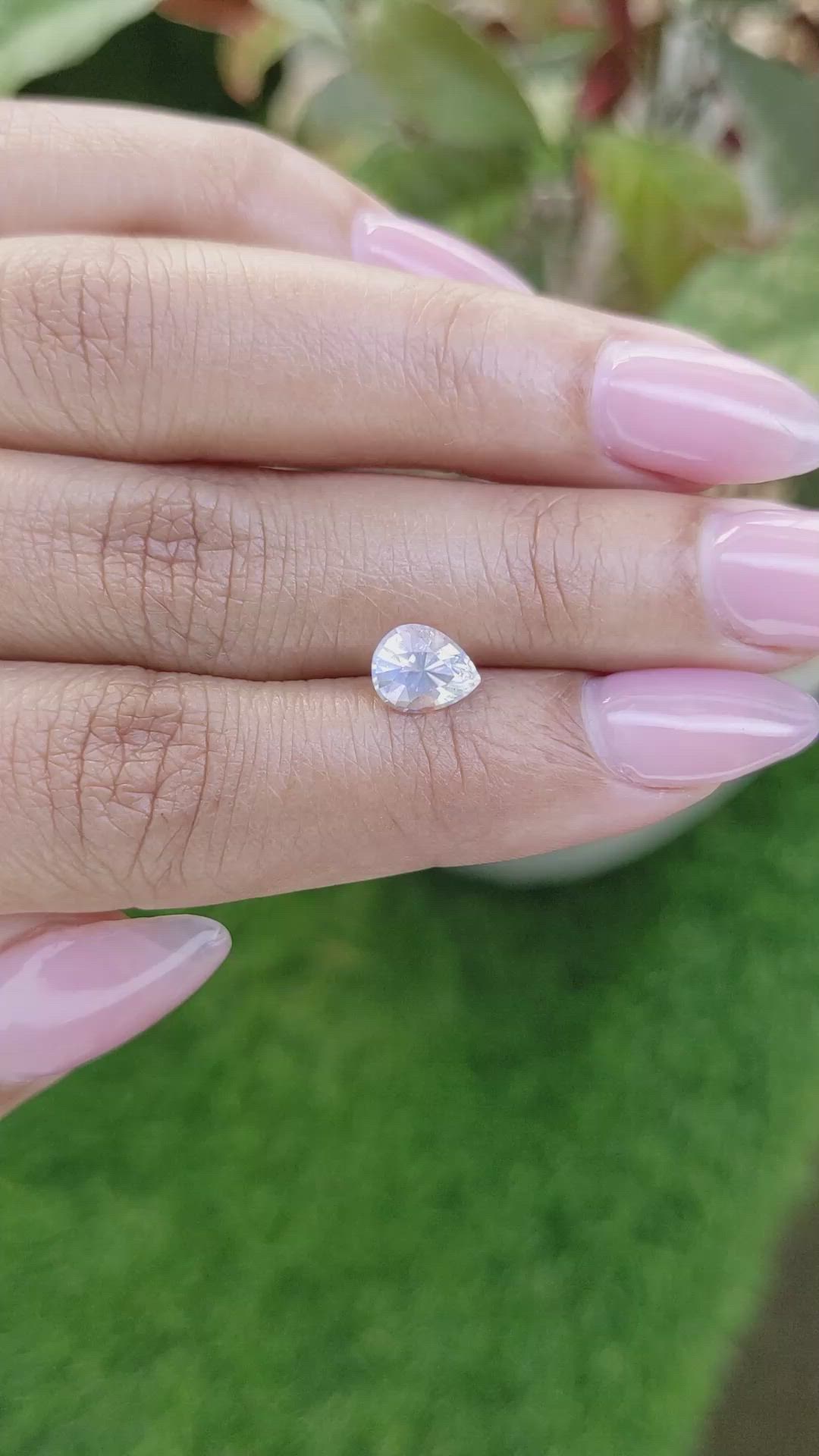 0.97 Ct. Rainbow Moonstone from Ceylon (Sri Lanka) Size Video