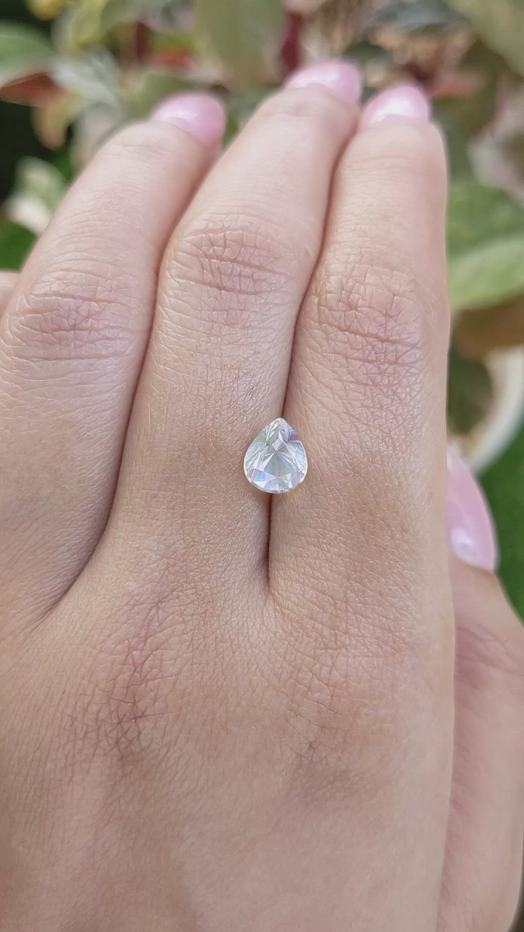 1.33 Ct. Rainbow Moonstone from Ceylon (Sri Lanka) Size Video
