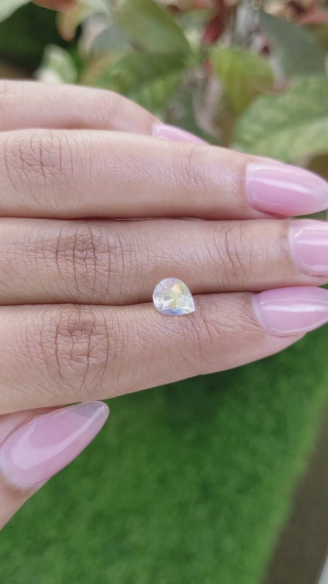 1.33 Ct. Rainbow Moonstone from Ceylon (Sri Lanka) Size Video