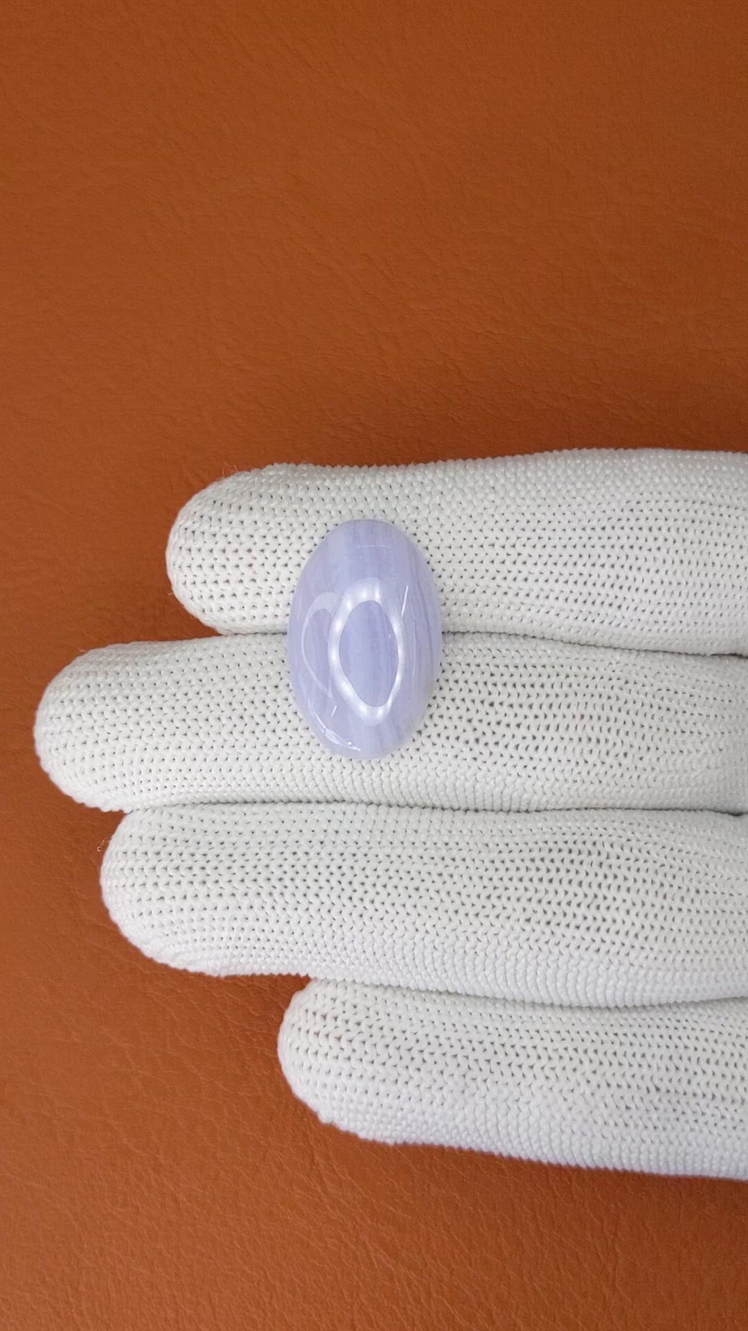 11.16 Ct. Blue Cabochon Agate from Brazil Size Video