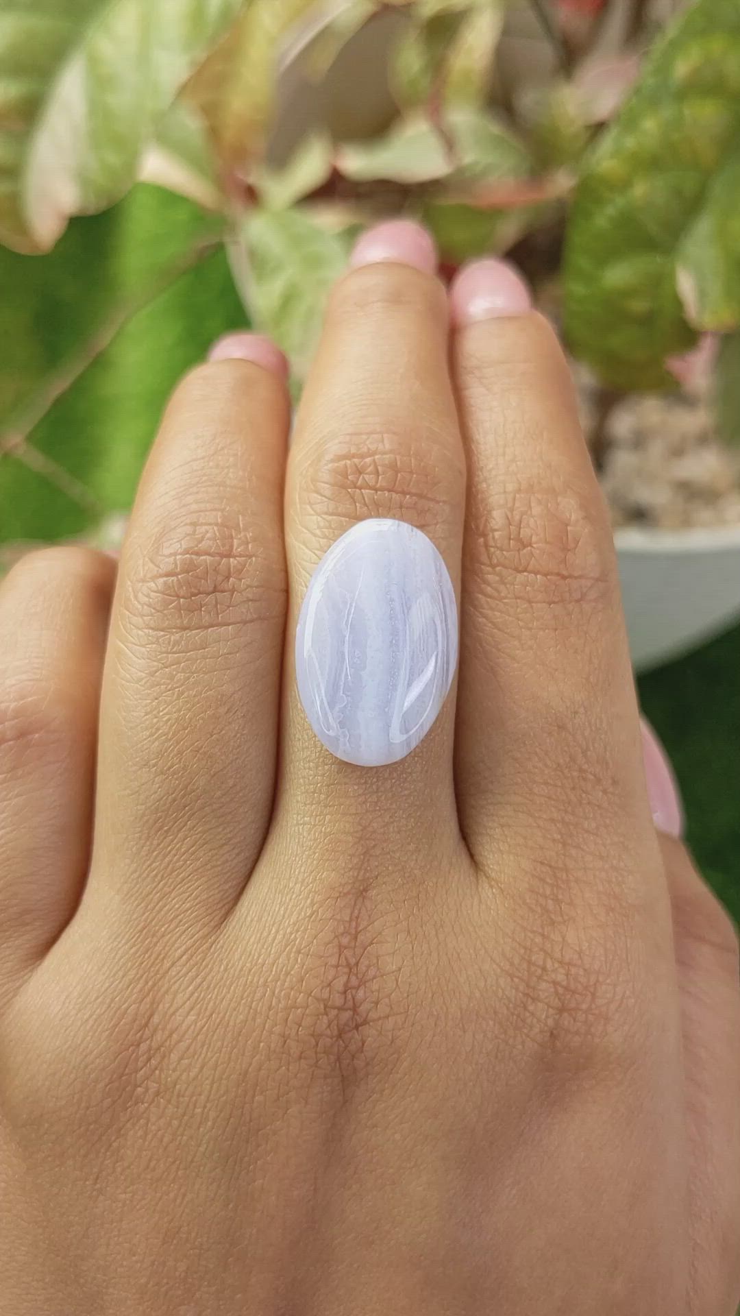 11.16 Ct. Blue Cabochon Agate from Brazil Size Video