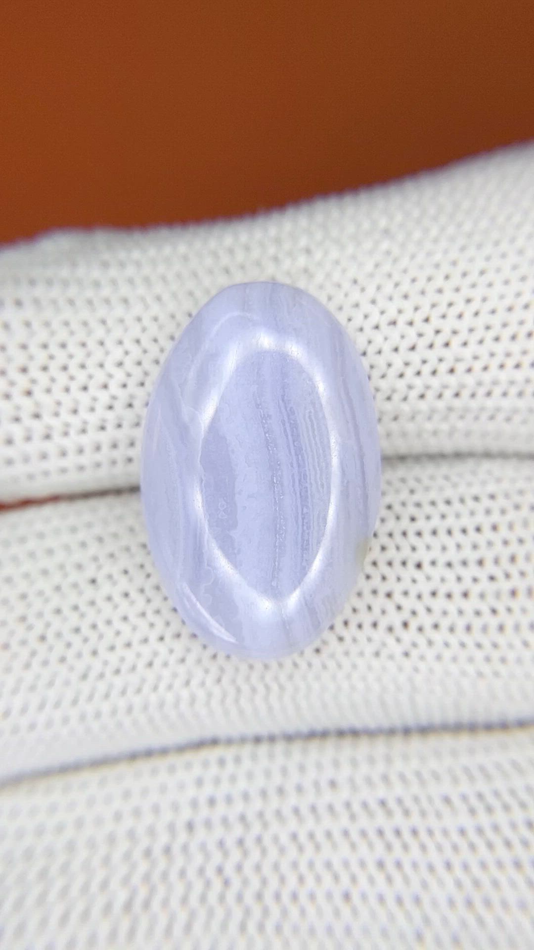 11.16 Ct. Blue Cabochon Agate from Brazil Size Video