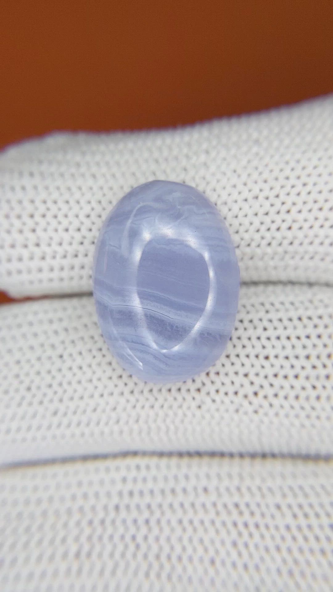 10.49 Ct. Blue Cabochon Agate from Brazil Size Video