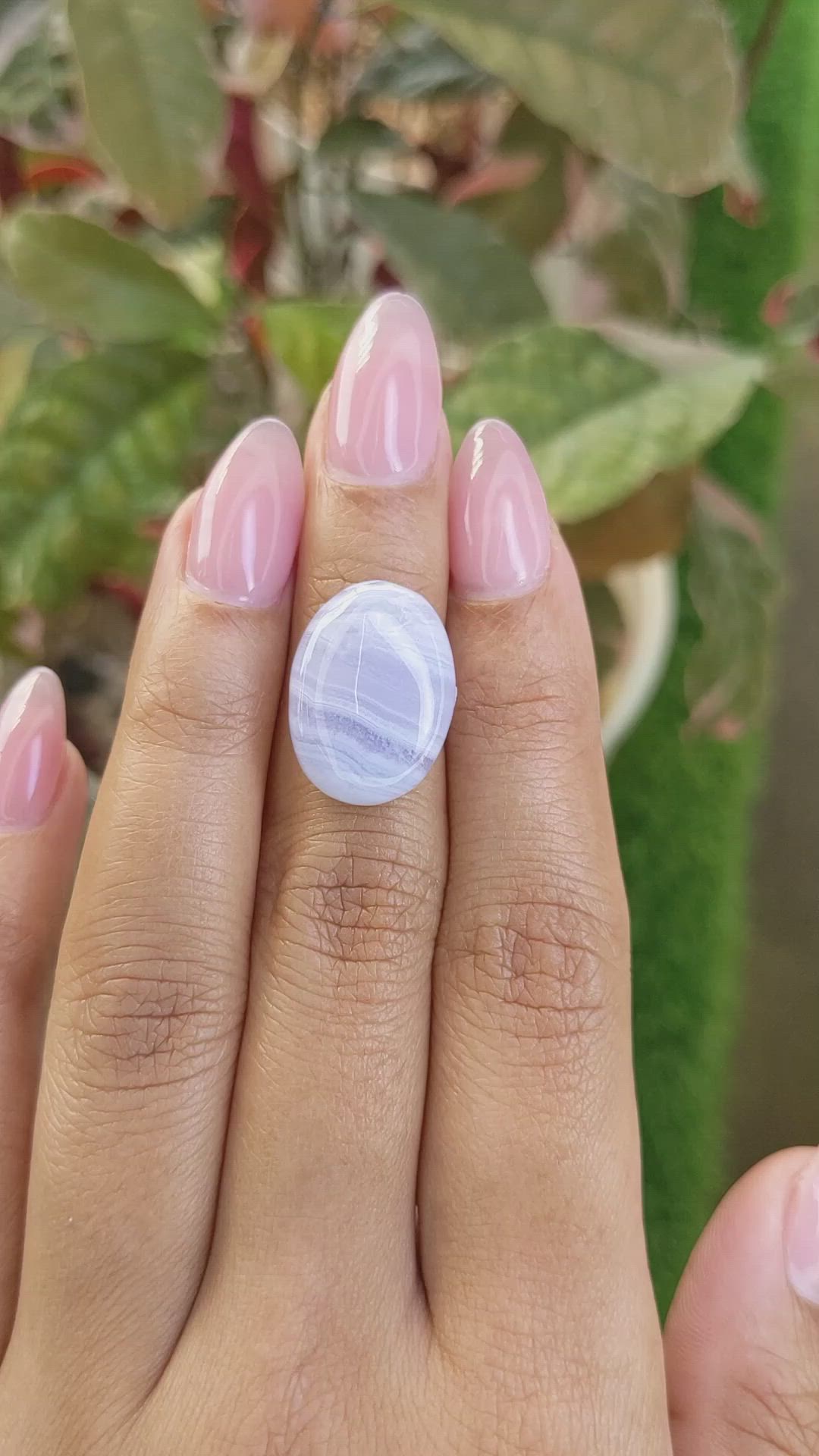10.49 Ct. Blue Cabochon Agate from Brazil Size Video