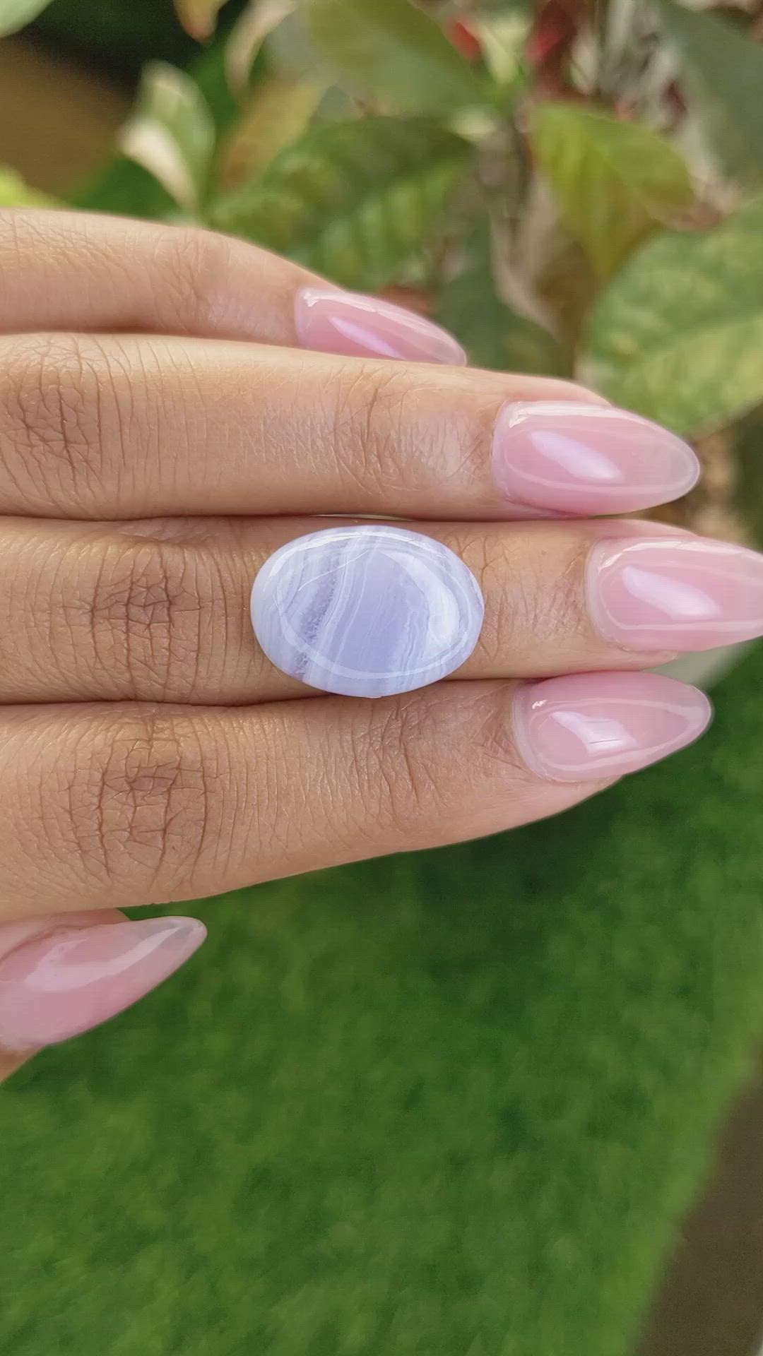 10.49 Ct. Blue Cabochon Agate from Brazil Size Video