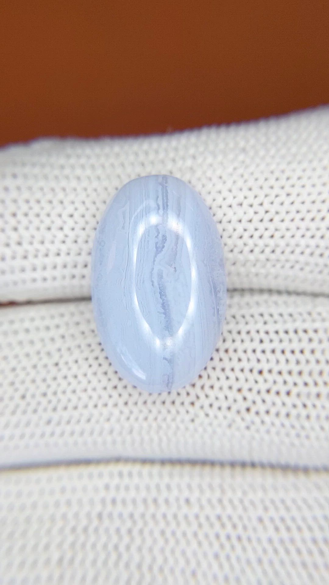 11.72 Ct. Blue Cabochon Agate from Brazil Size Video