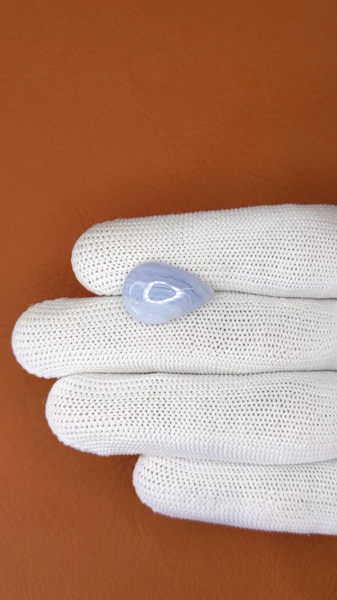 8.63 Ct. Blue Cabochon Agate from Brazil Size Video