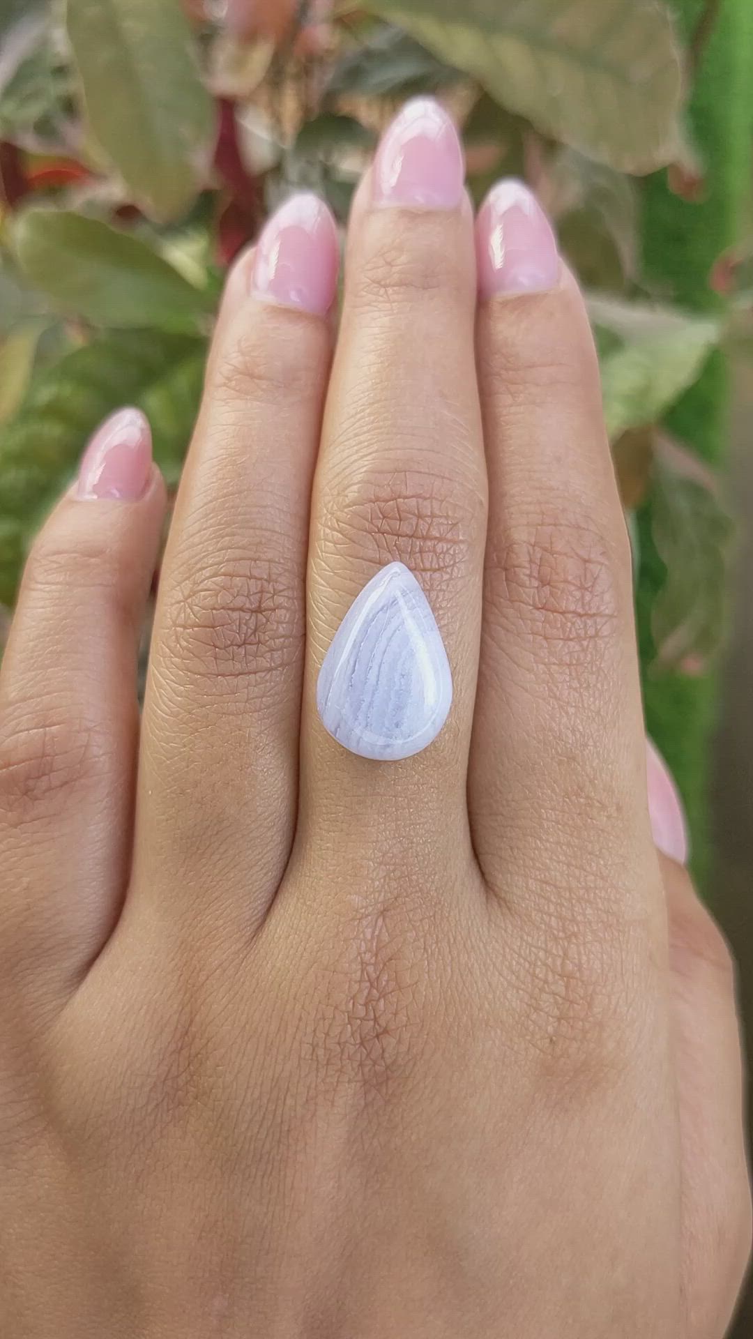 8.63 Ct. Blue Cabochon Agate from Brazil Size Video