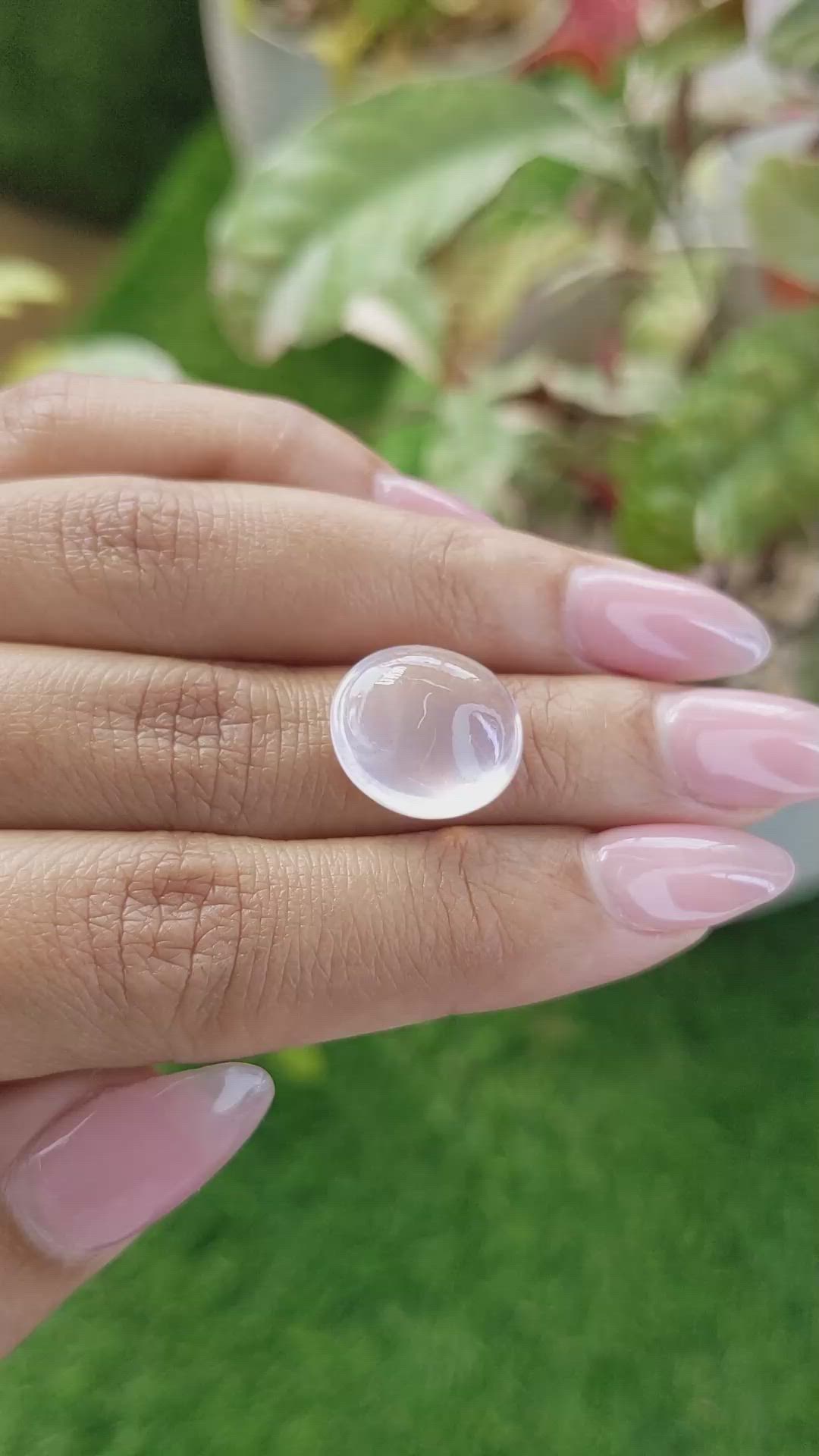 8.99 Ct. Pink Cabochon Rose Quartz from Ceylon (Sri Lanka) Size Video