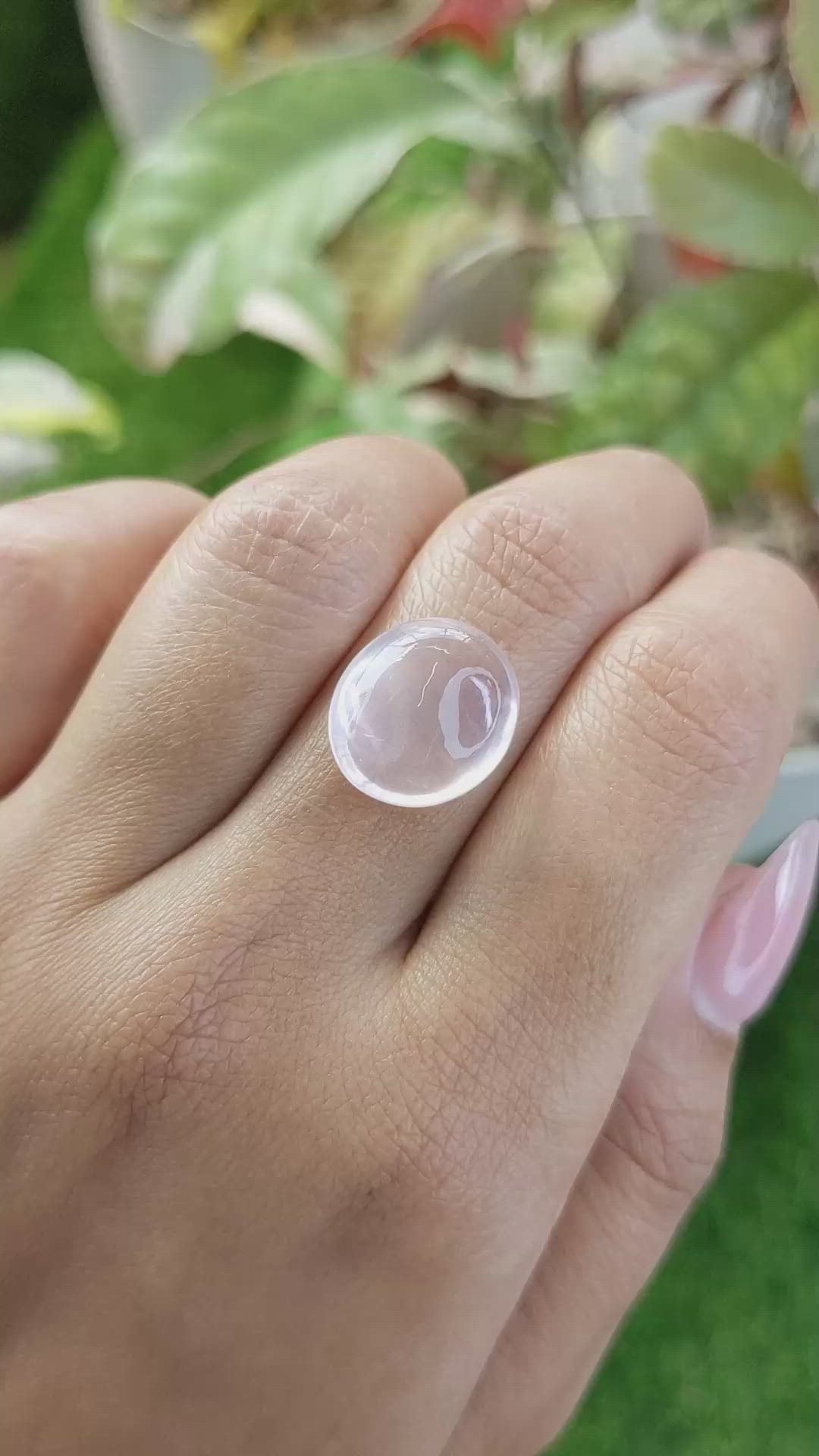 8.99 Ct. Pink Cabochon Rose Quartz from Ceylon (Sri Lanka) Size Video