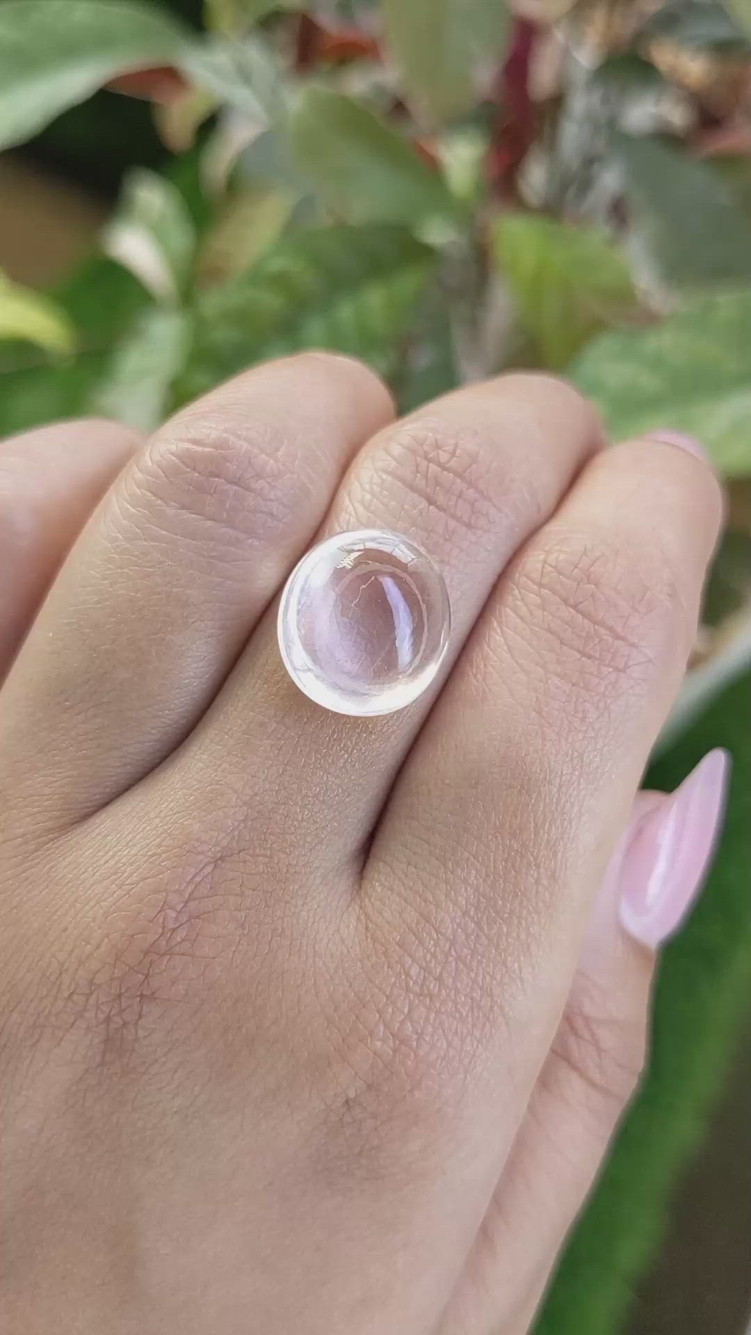 9.54 Ct. Pink Cabochon Rose Quartz from Ceylon (Sri Lanka) Size Video