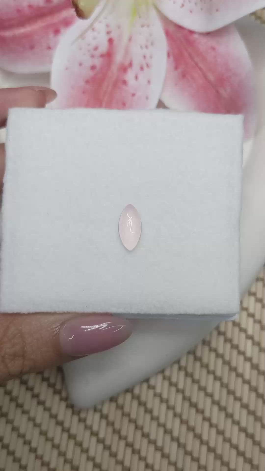 2.18 Ct. Pink Cabochon Rose Quartz from Ceylon (Sri Lanka) Size Video