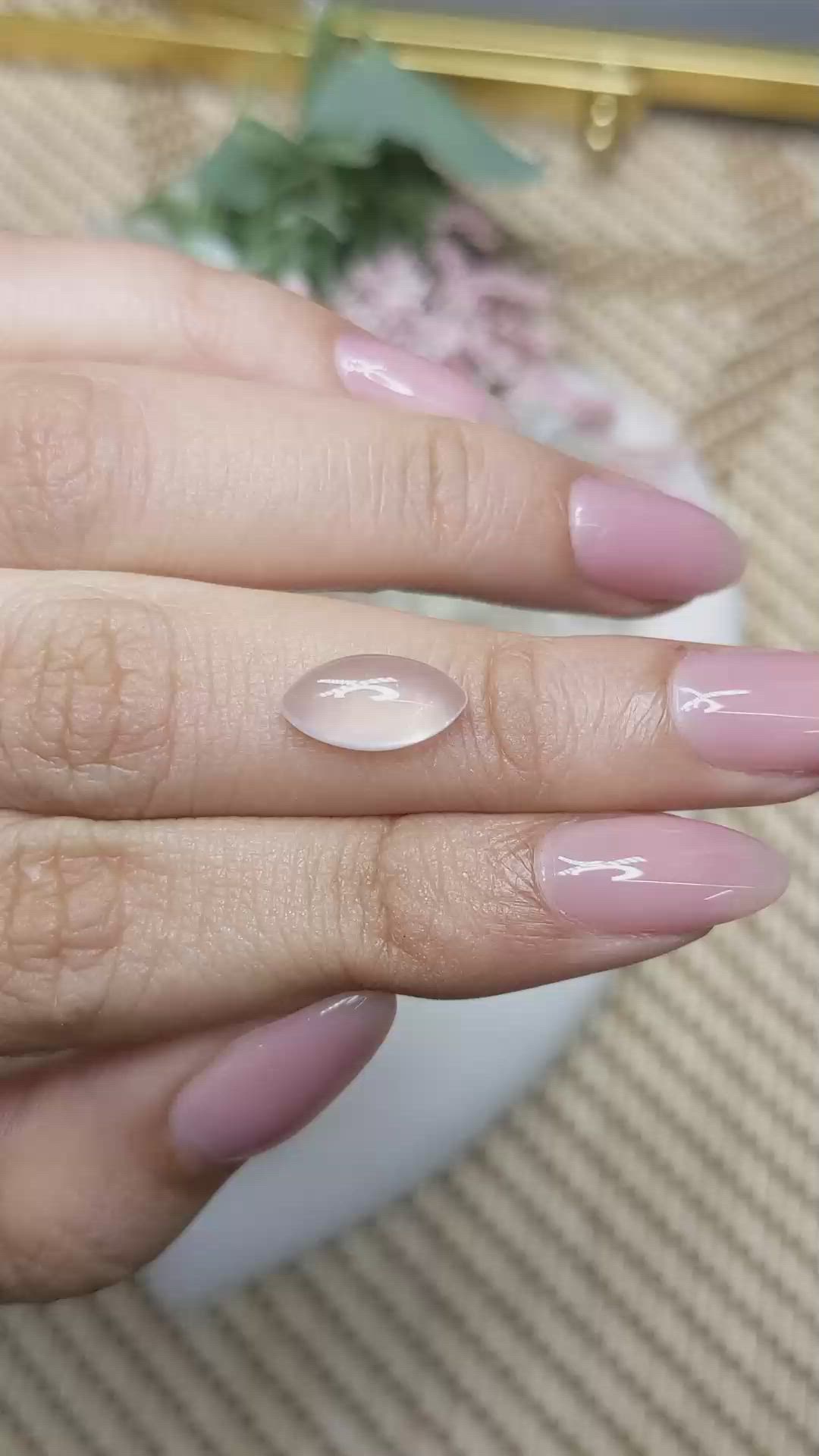 2.18 Ct. Pink Cabochon Rose Quartz from Ceylon (Sri Lanka) Size Video