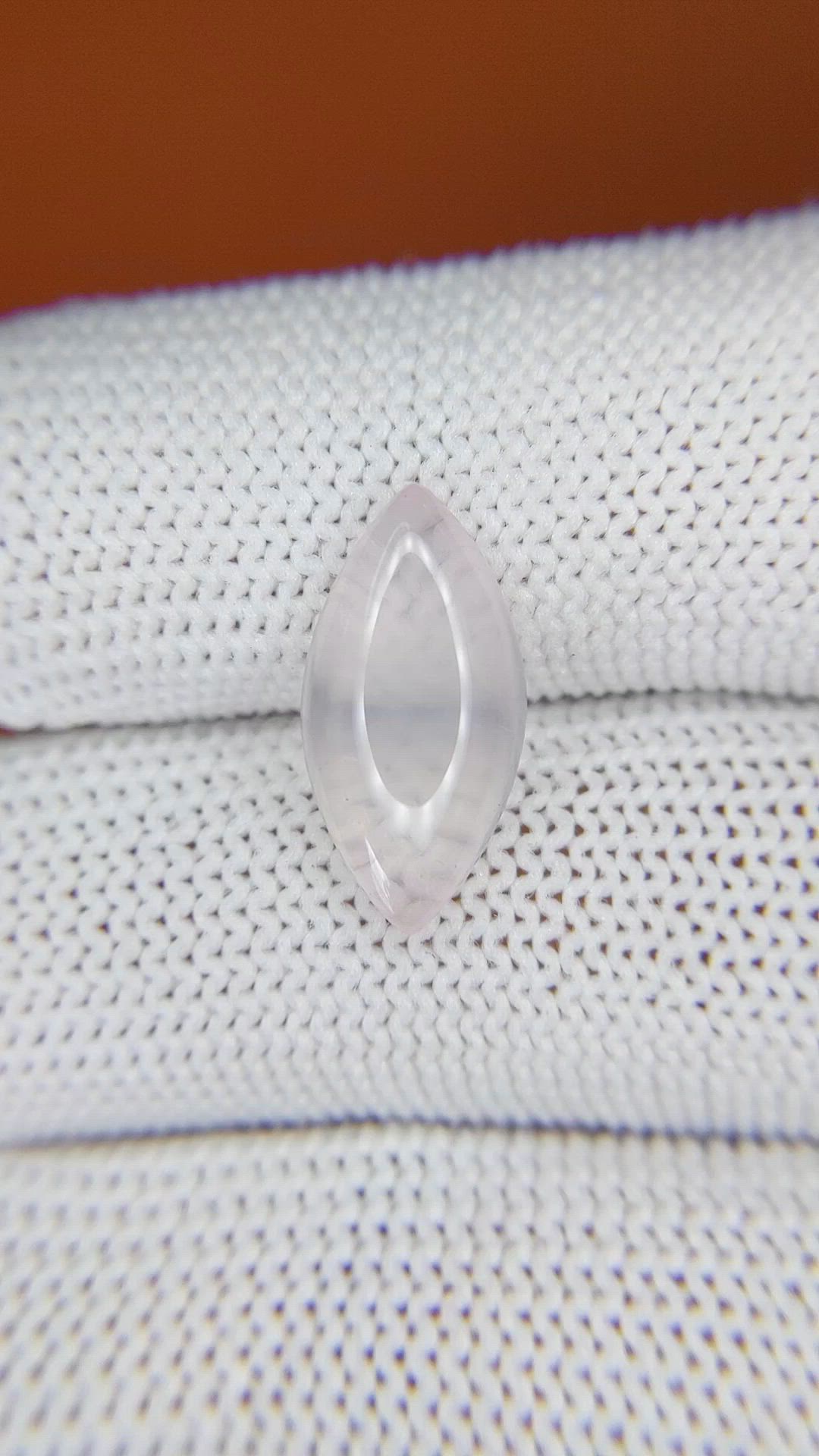 3.59 Ct. Pink Cabochon Rose Quartz from Ceylon (Sri Lanka) Size Video