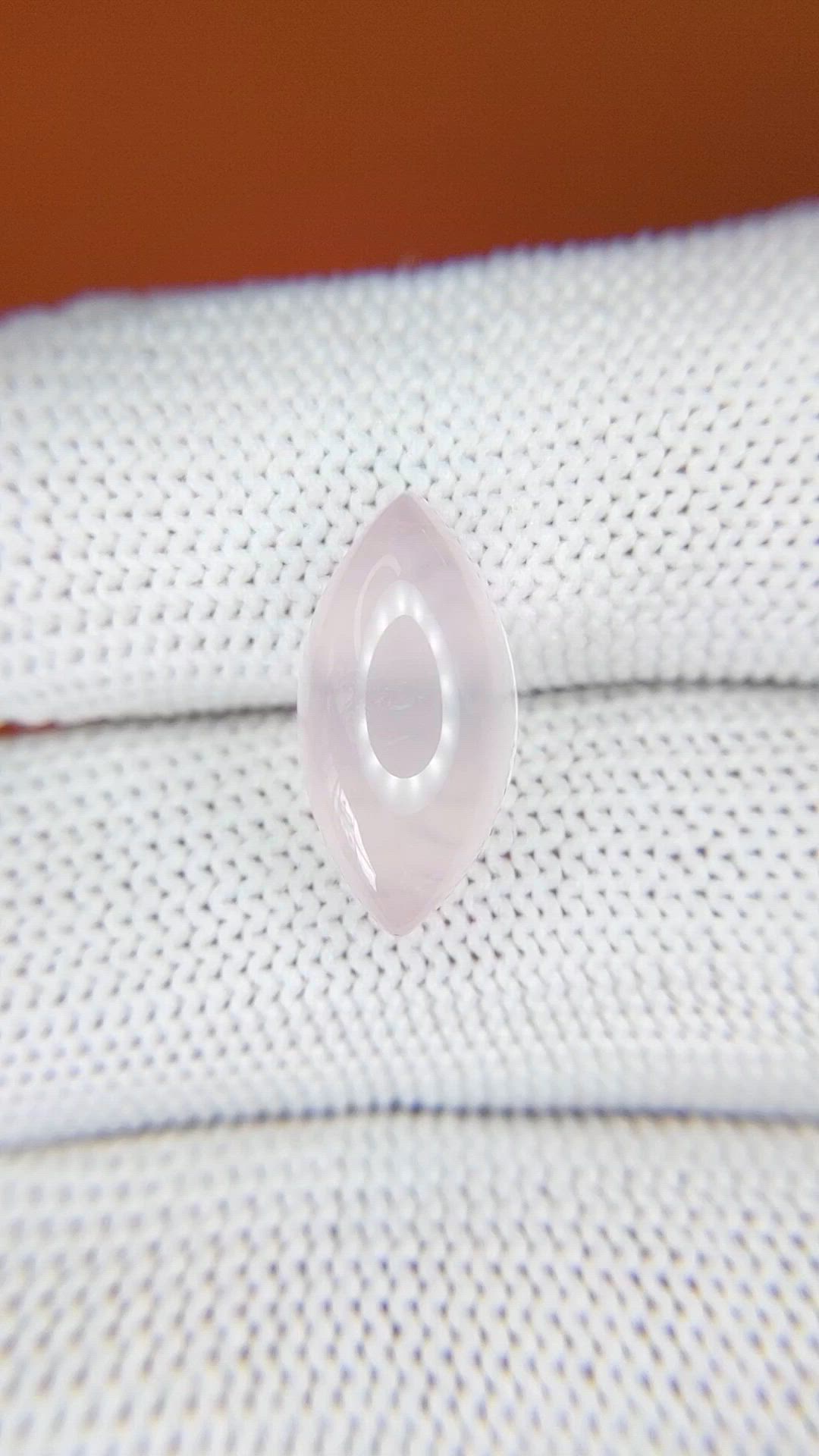 6.71 Ct. Pink Cabochon Rose Quartz from Ceylon (Sri Lanka) Size Video