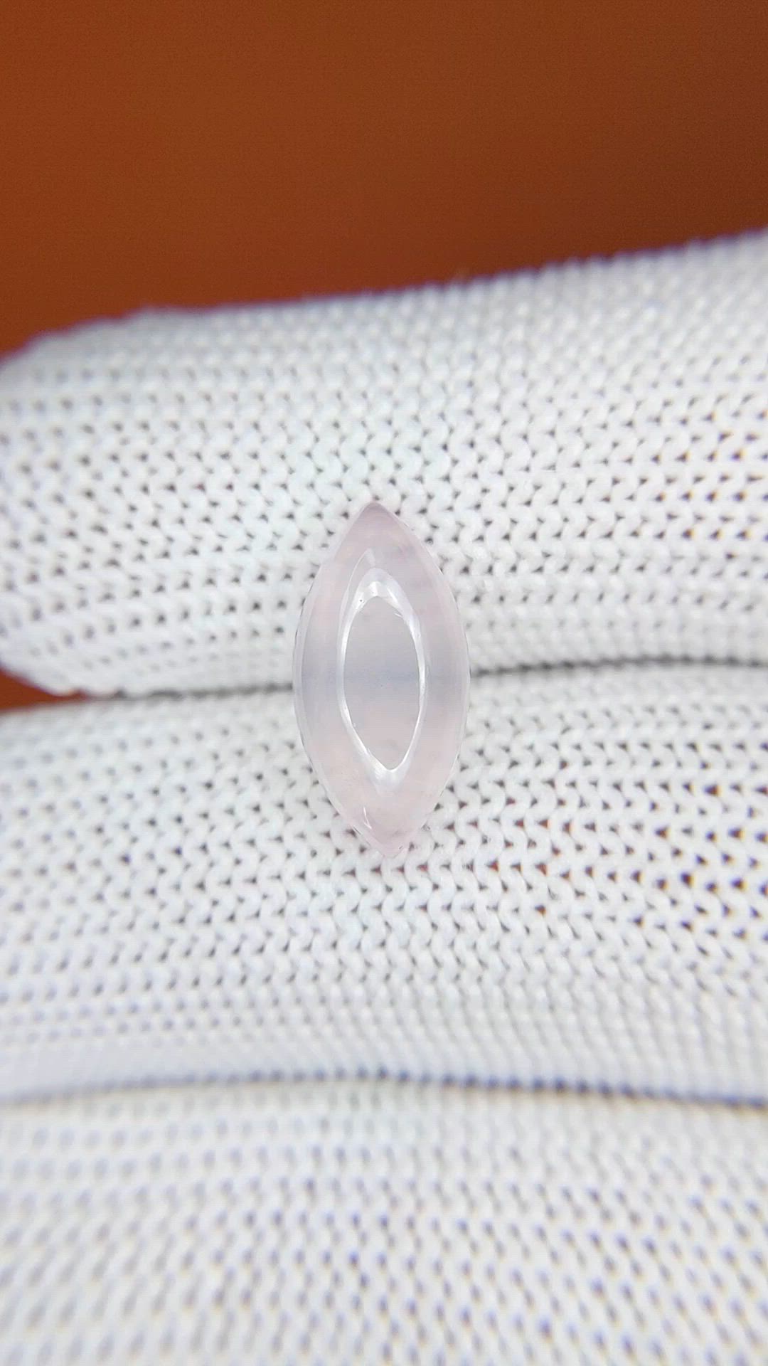 3.07 Ct. Pink Cabochon Rose Quartz from Ceylon (Sri Lanka) Size Video