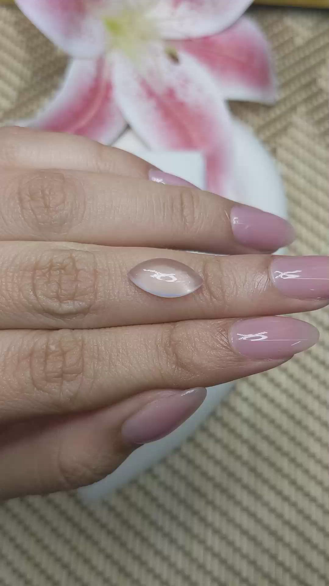 3.07 Ct. Pink Cabochon Rose Quartz from Ceylon (Sri Lanka) Size Video