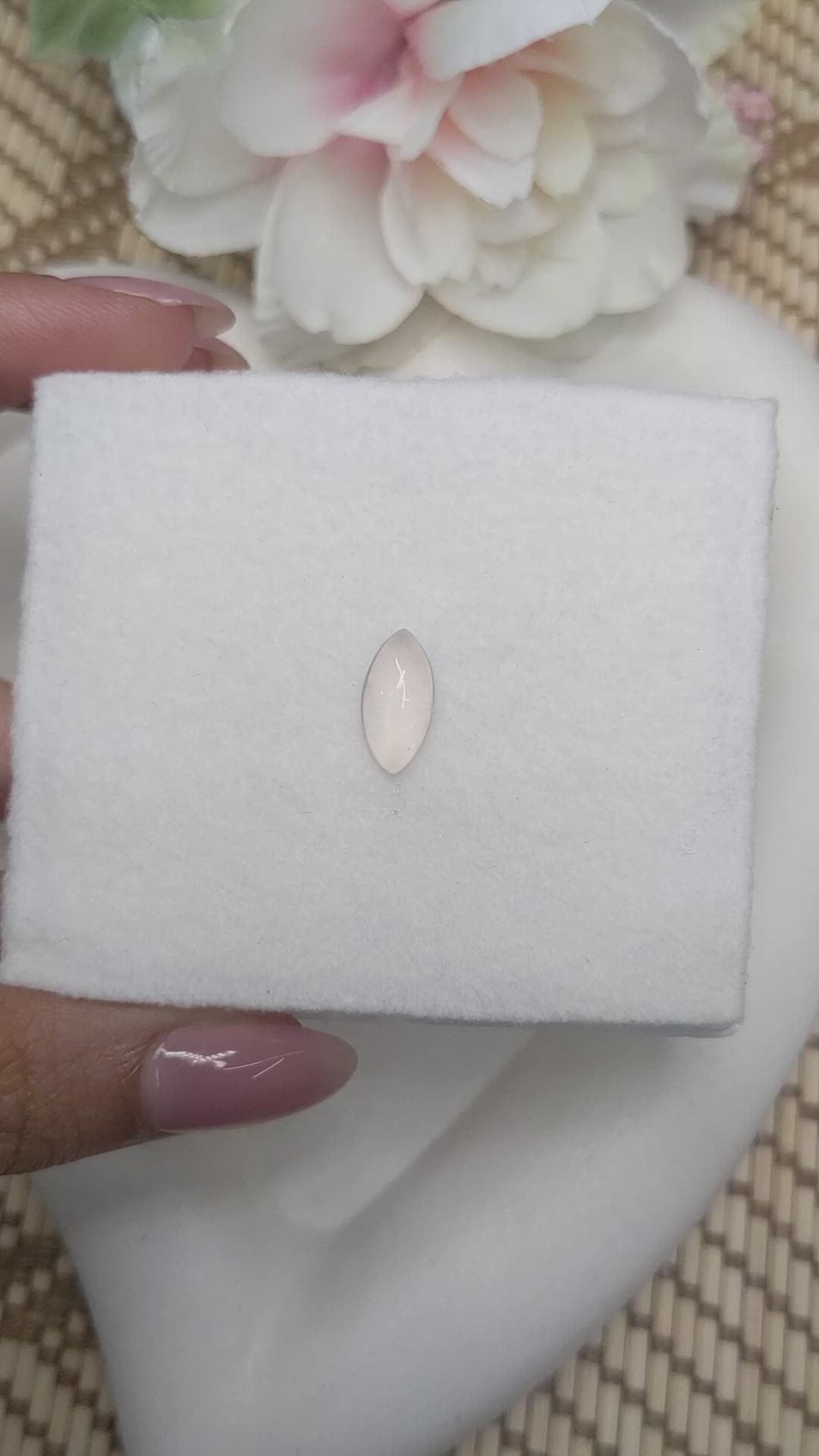 2.07 Ct. Pink Cabochon Rose Quartz from Ceylon (Sri Lanka) Size Video