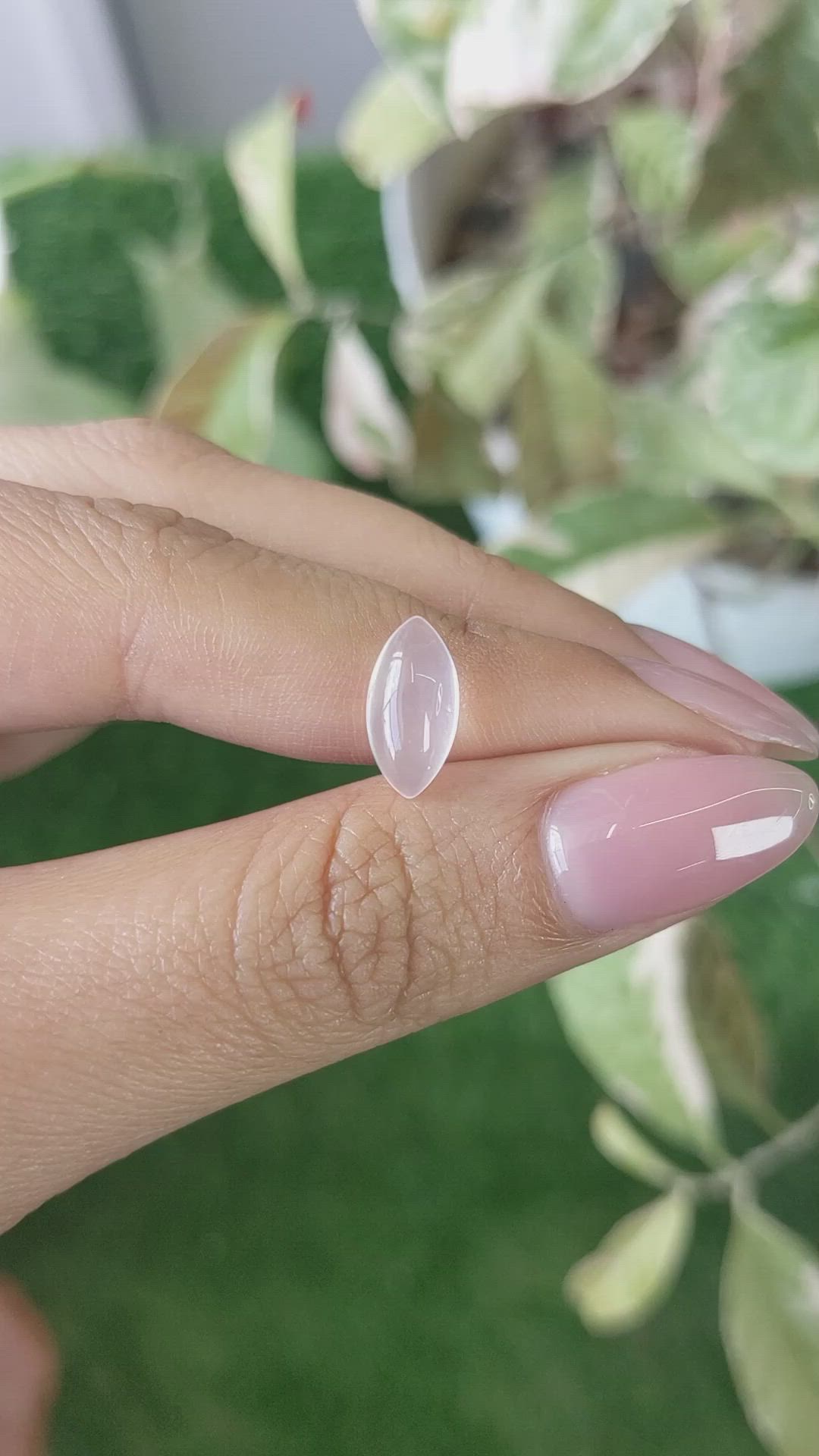 2.07 Ct. Pink Cabochon Rose Quartz from Ceylon (Sri Lanka) Size Video