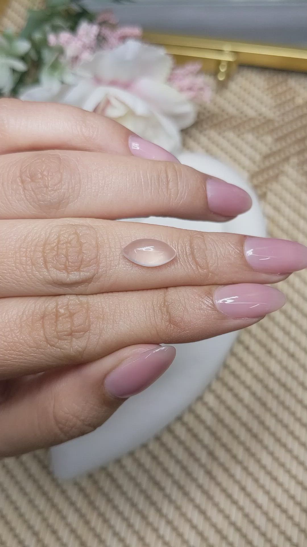 1.92 Ct. Pink Cabochon Rose Quartz from Ceylon (Sri Lanka) Size Video