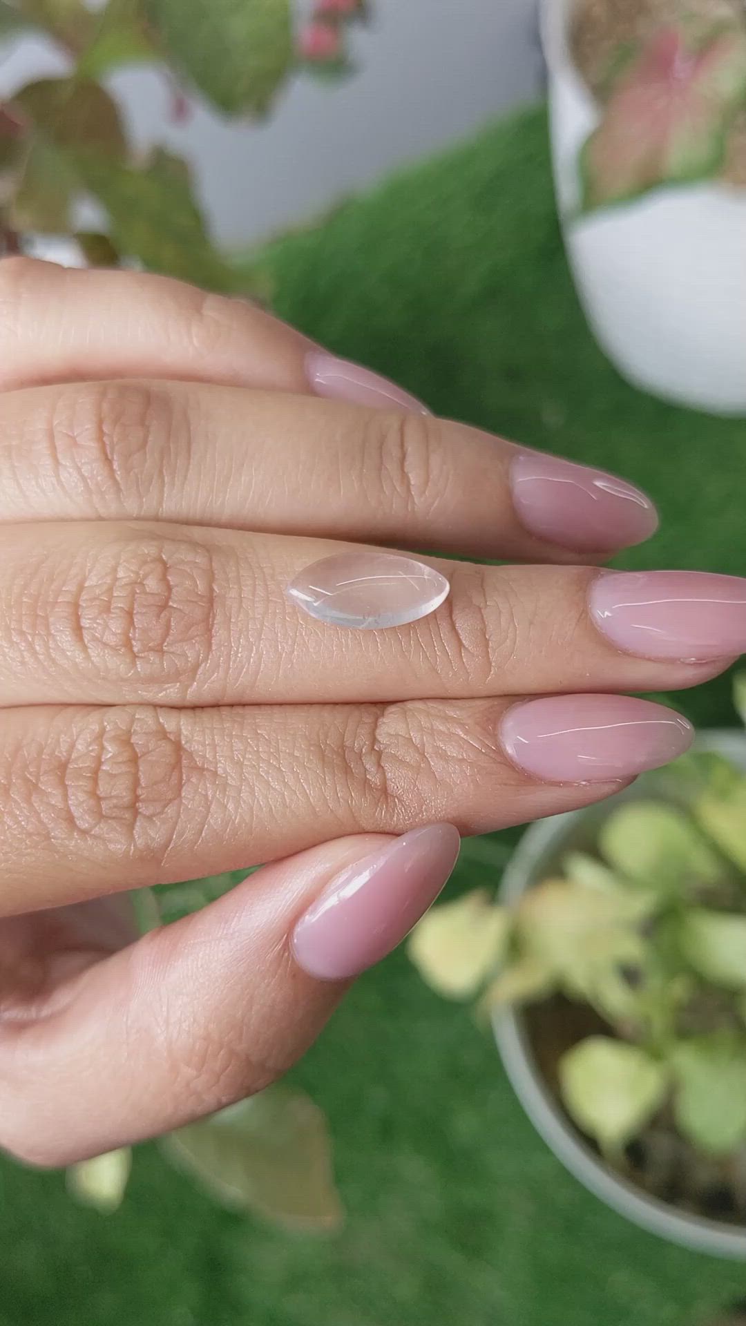 2.90 Ct. Pink Cabochon Rose Quartz from Ceylon (Sri Lanka) Size Video