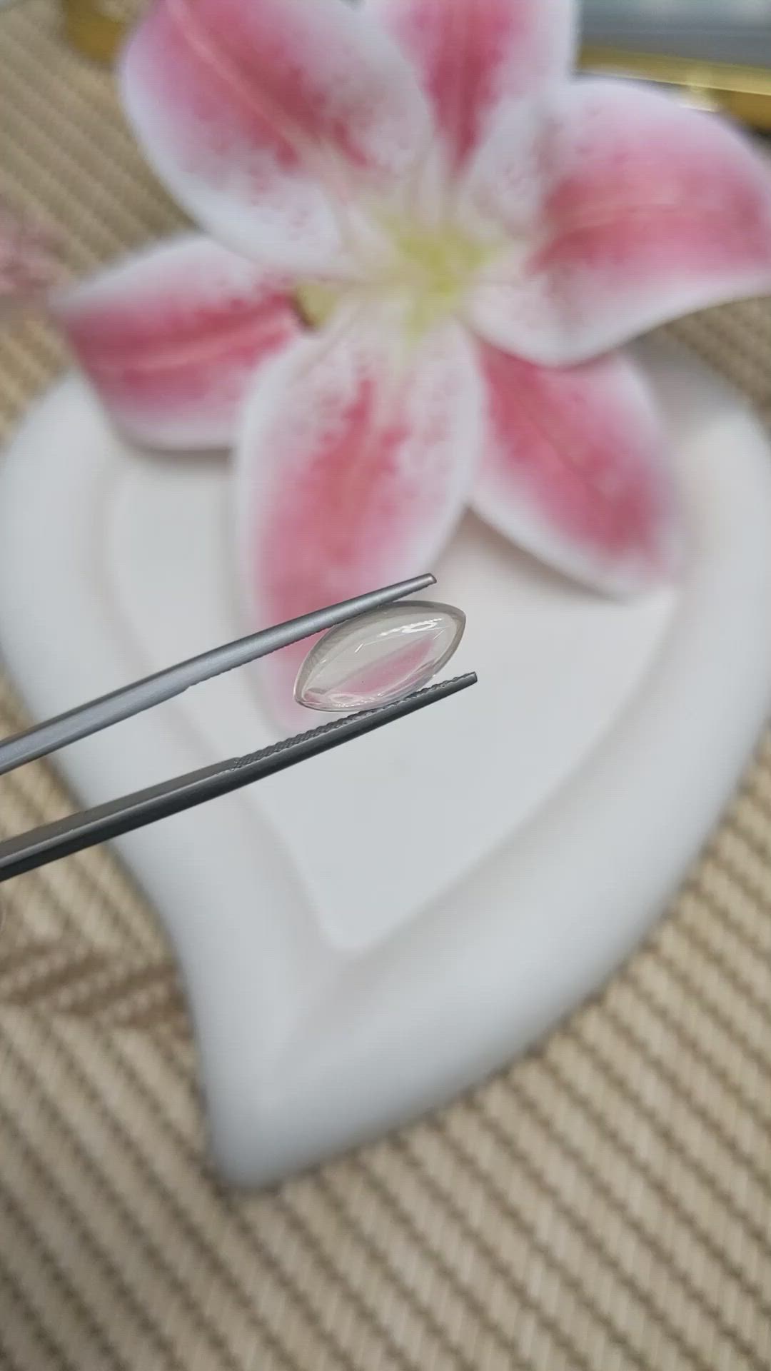 2.90 Ct. Pink Cabochon Rose Quartz from Ceylon (Sri Lanka) Size Video