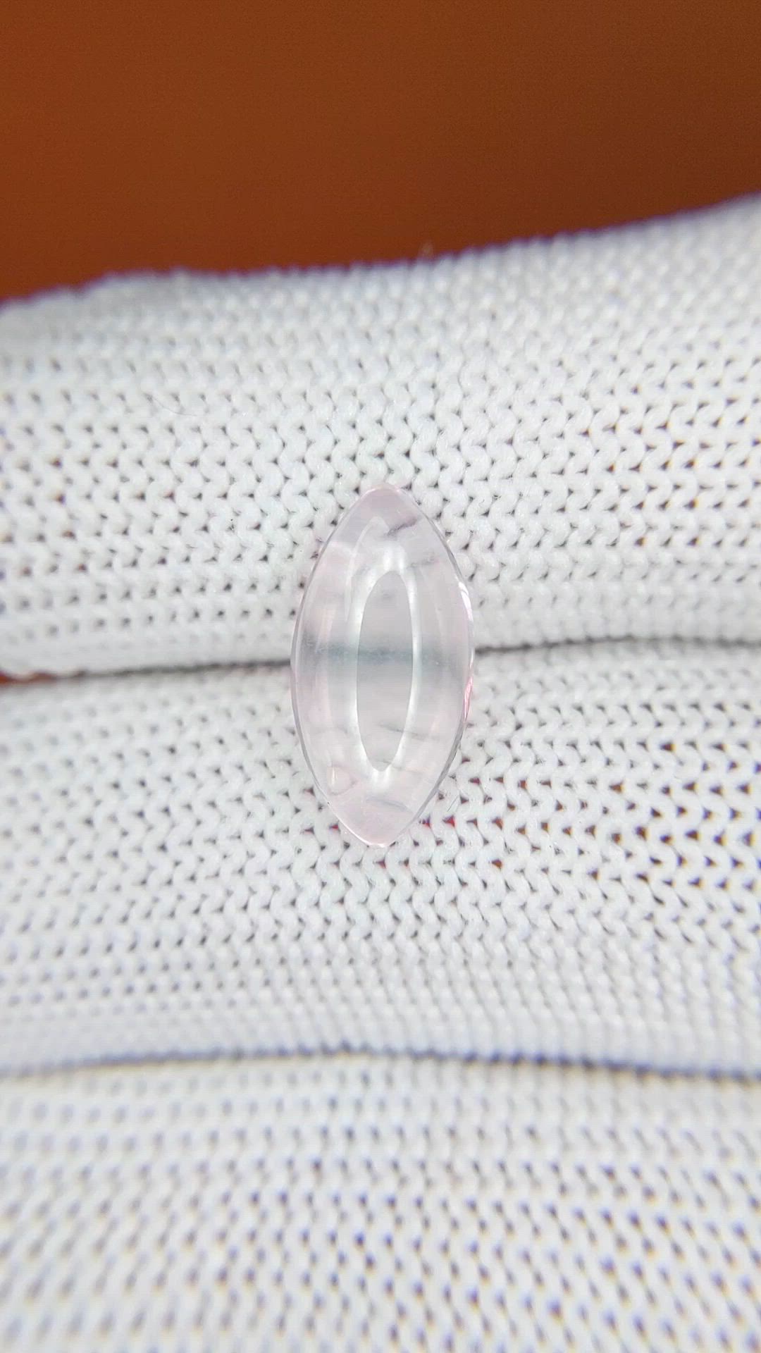 2.90 Ct. Pink Cabochon Rose Quartz from Ceylon (Sri Lanka) Size Video