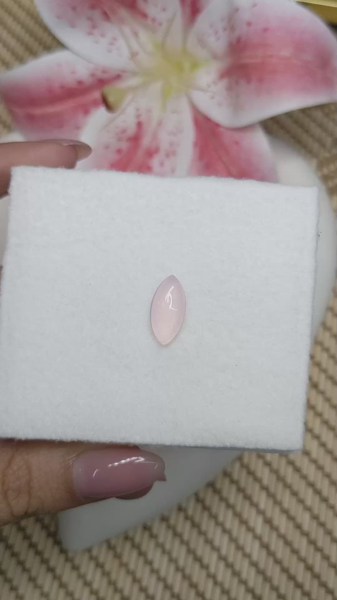 3.00 Ct. Pink Cabochon Rose Quartz from Ceylon (Sri Lanka) Size Video