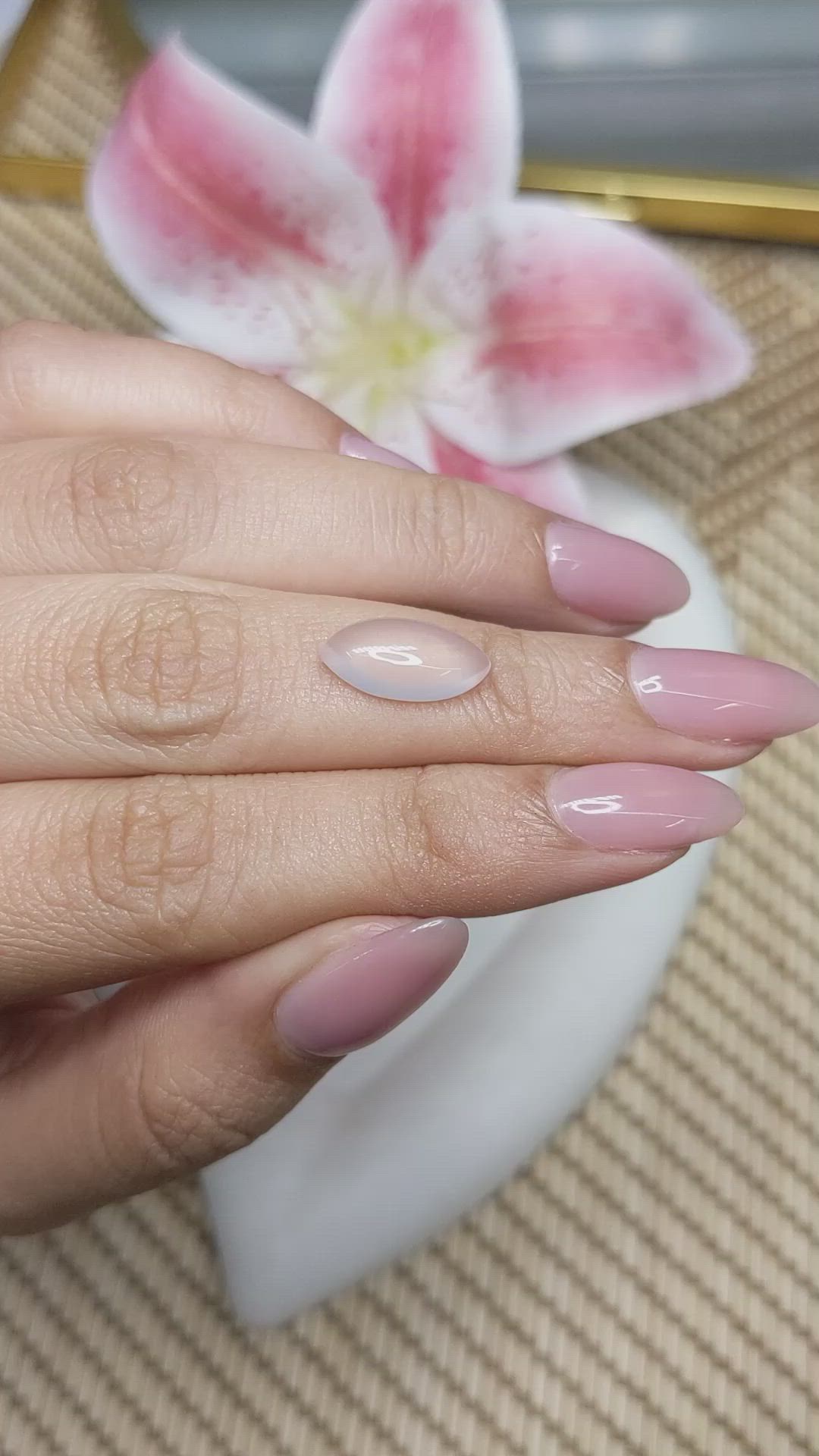 3.00 Ct. Pink Cabochon Rose Quartz from Ceylon (Sri Lanka) Size Video