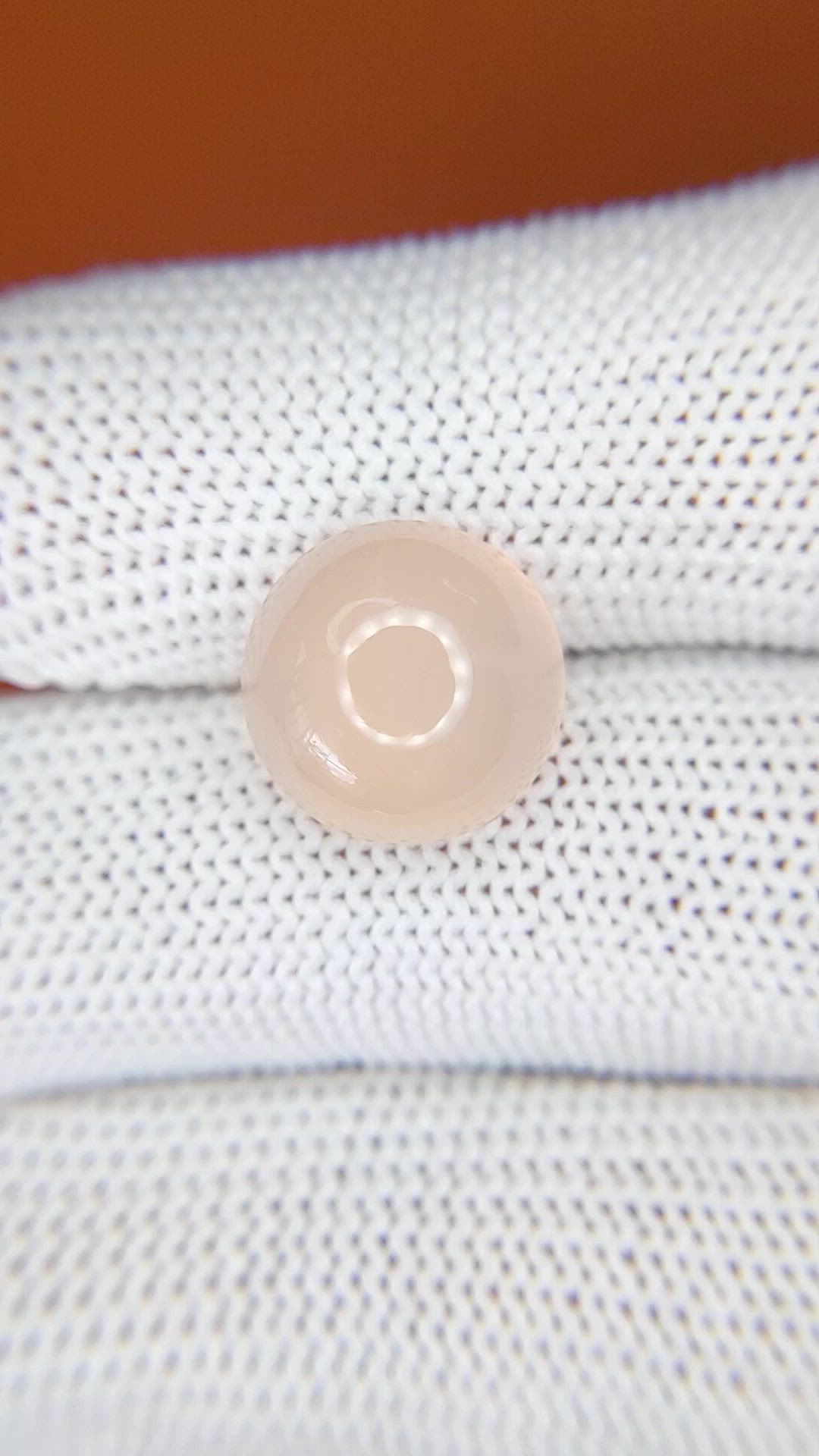 6.11 Ct. Peach Cabochon Rose Quartz from Ceylon (Sri Lanka) Size Video