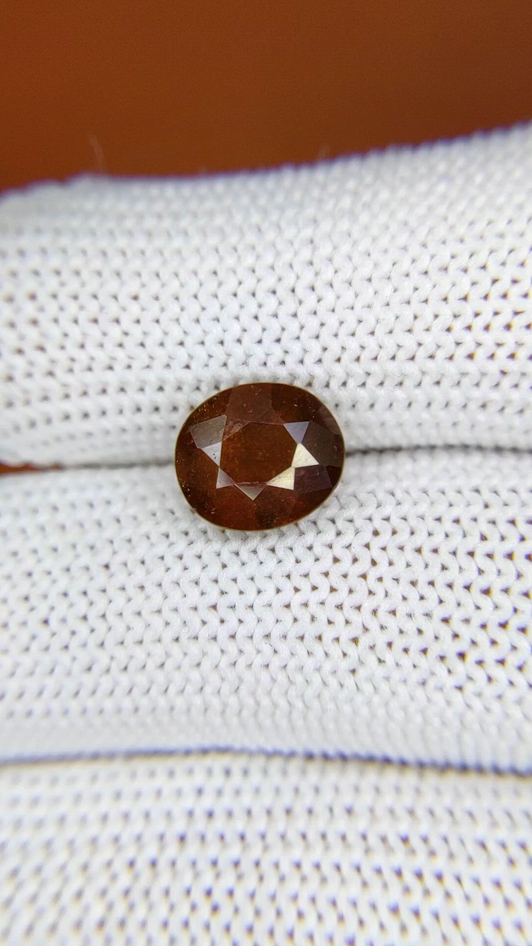 2.85 Ct. Orange Hessonite Garnet from Madagascar Size Video