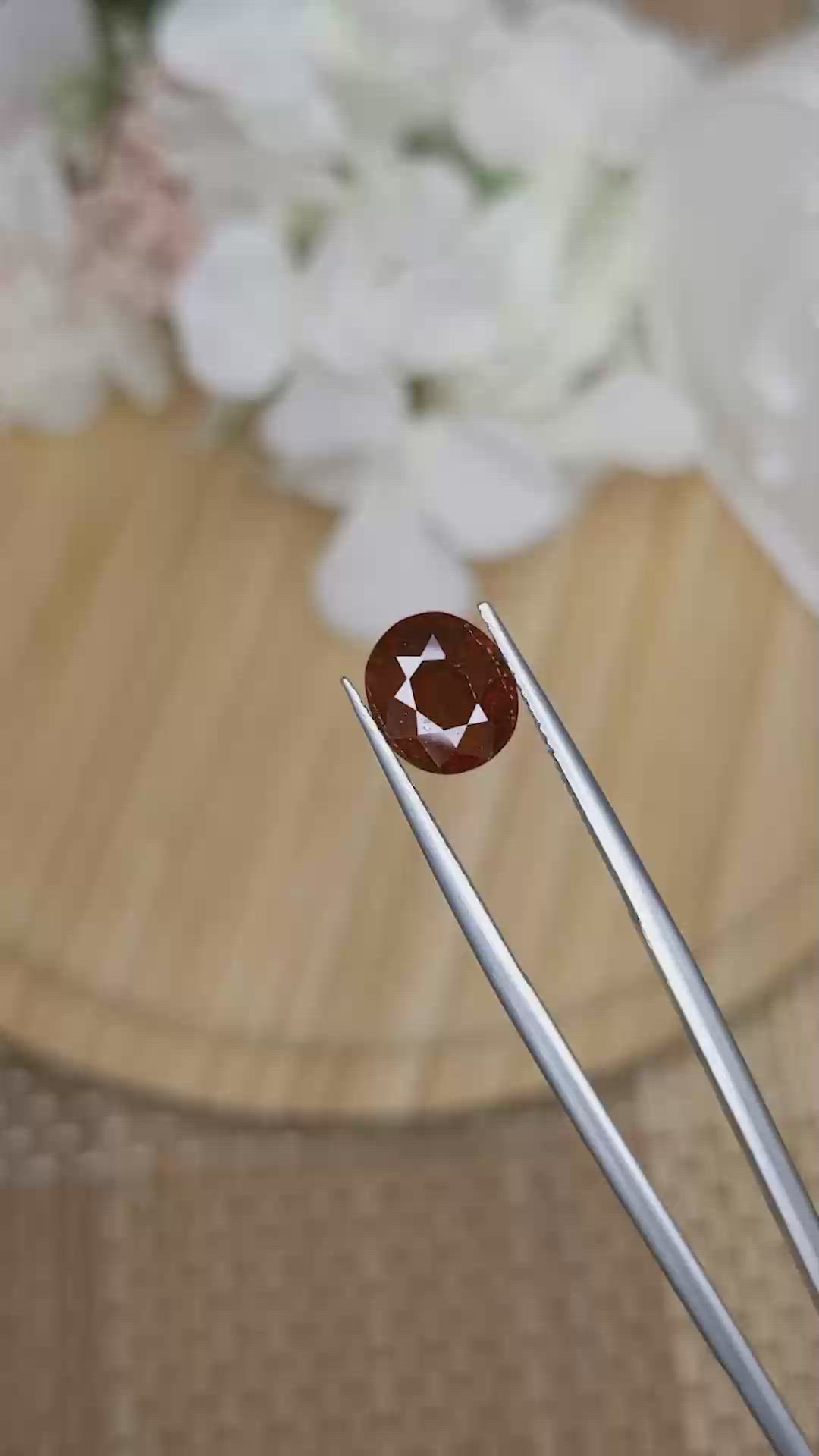 2.85 Ct. Orange Hessonite Garnet from Madagascar Size Video