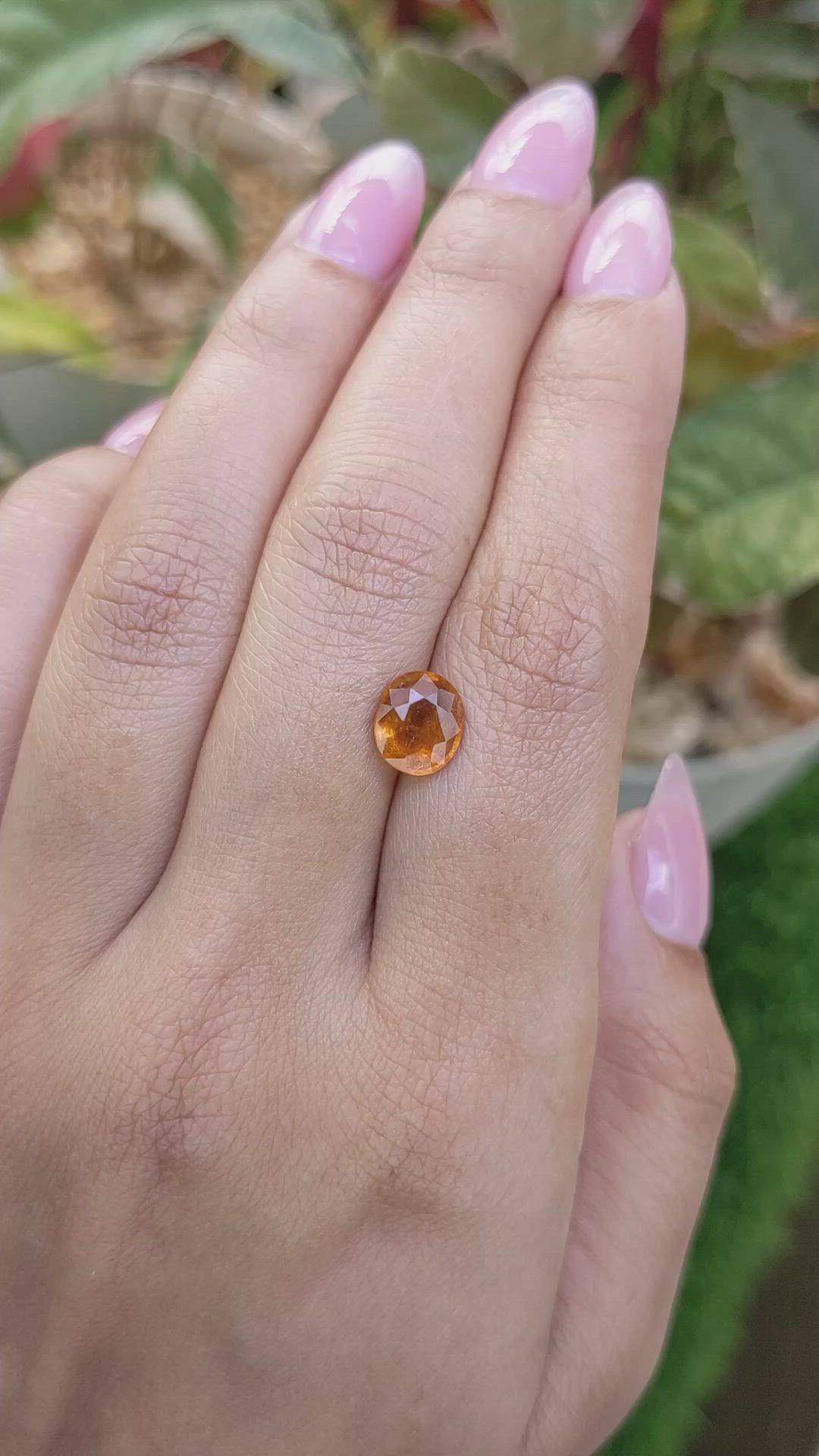 1.92 Ct. Orange Hessonite Garnet from Madagascar Size Video