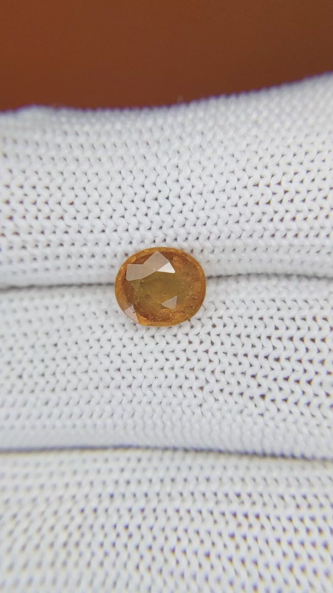 1.92 Ct. Orange Hessonite Garnet from Madagascar Size Video