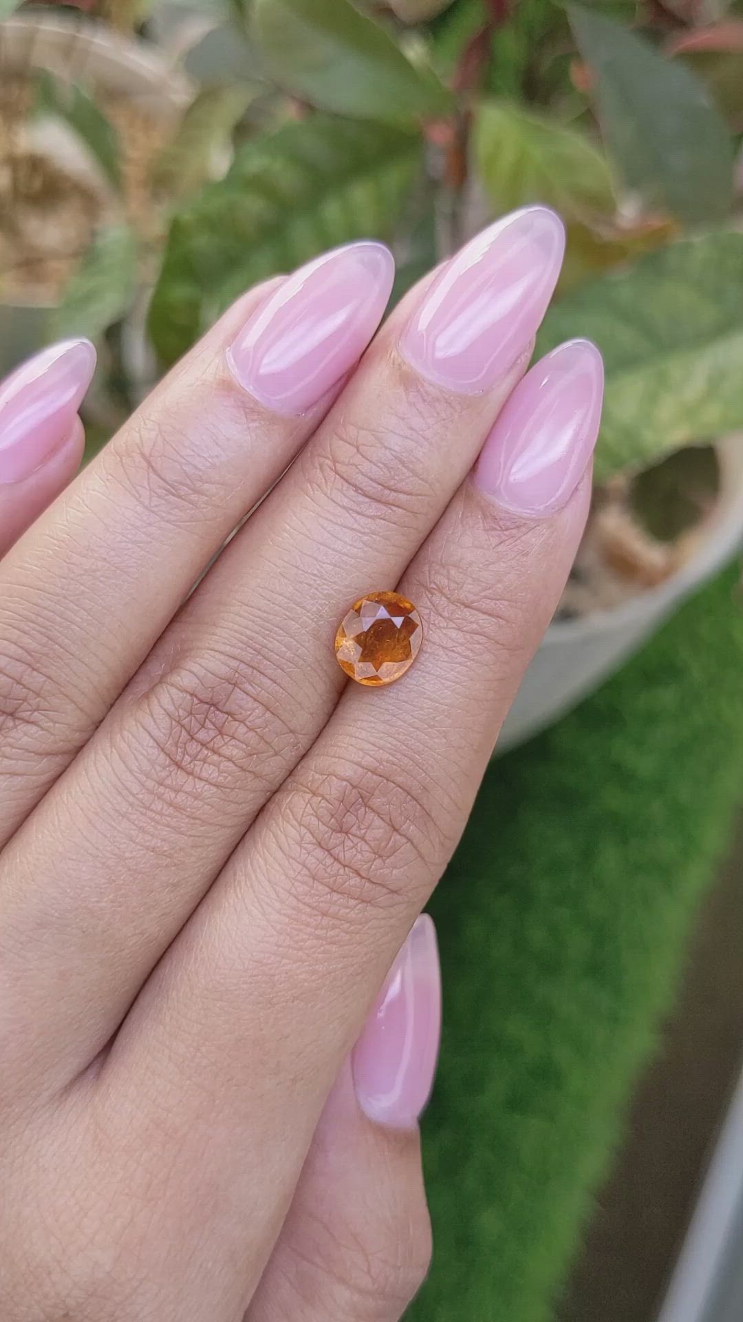 1.92 Ct. Orange Hessonite Garnet from Madagascar Size Video