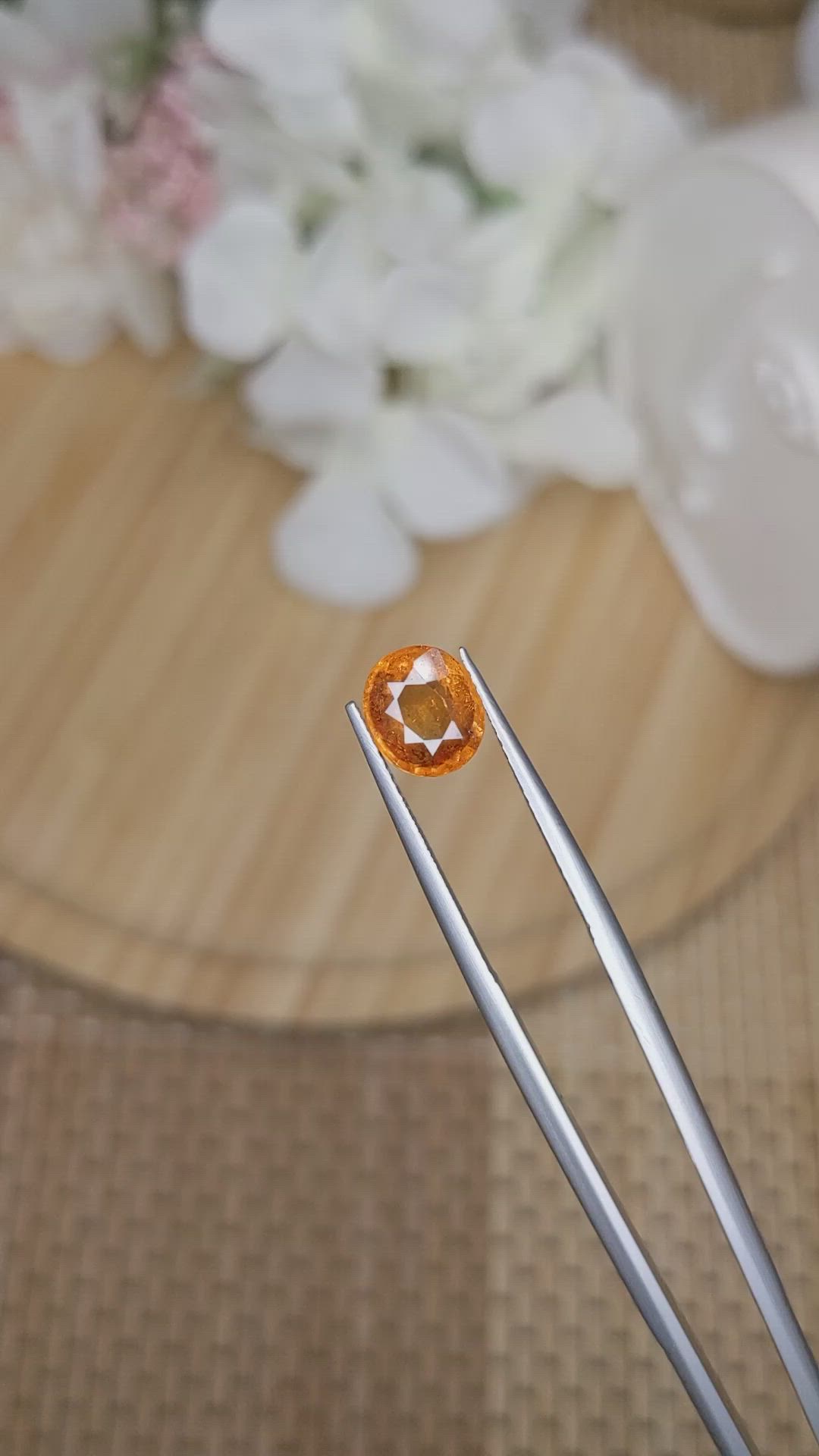 1.92 Ct. Orange Hessonite Garnet from Madagascar Size Video