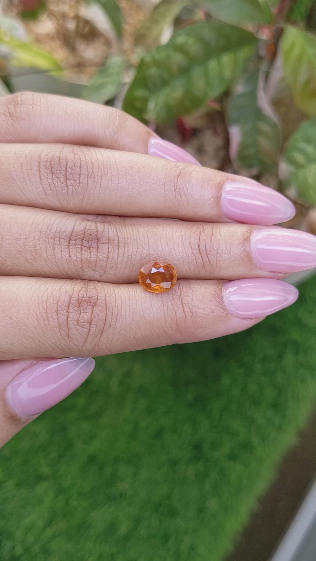 1.92 Ct. Orange Hessonite Garnet from Madagascar Size Video