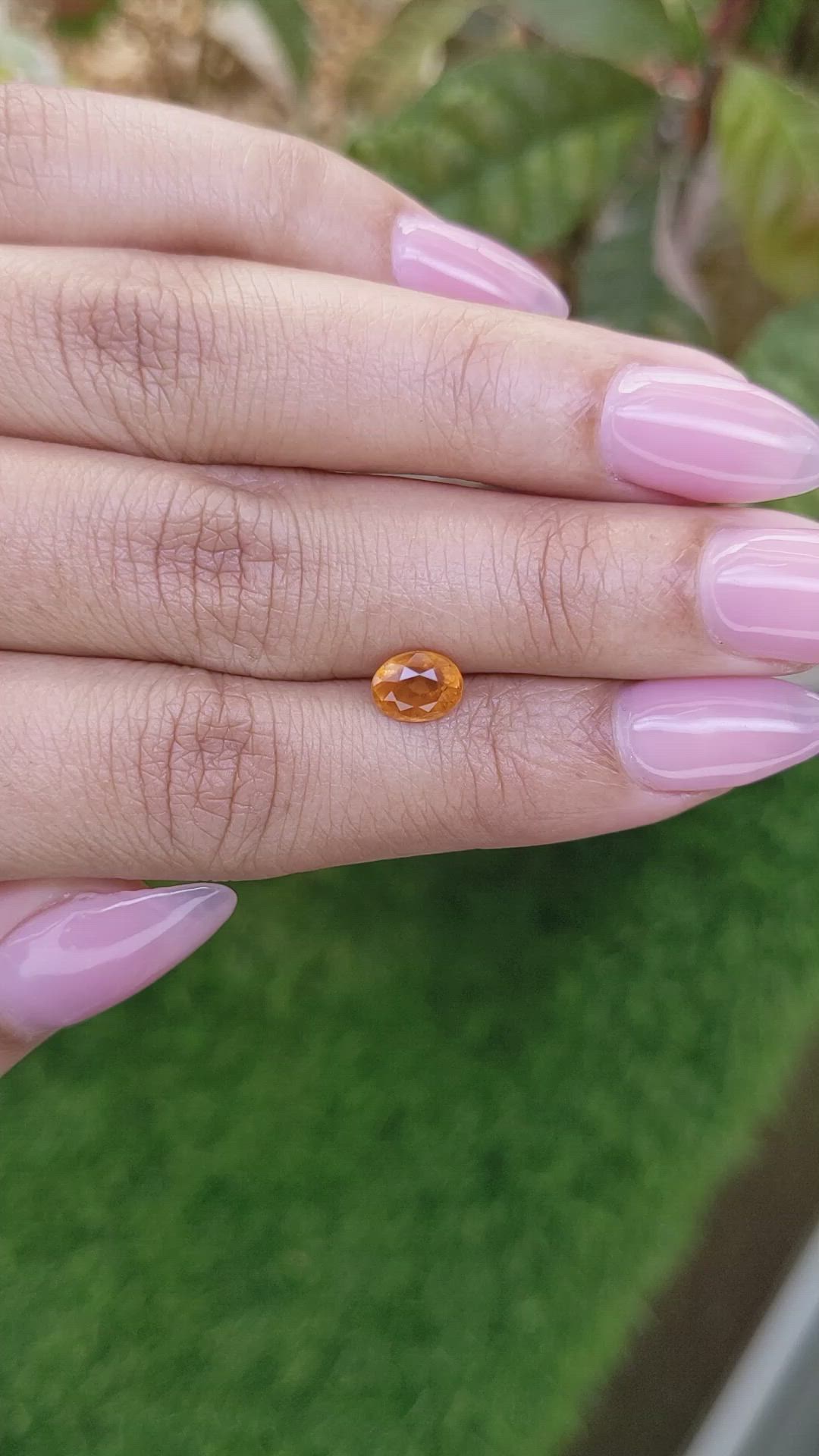 1.12 Ct. Orange Hessonite Garnet from Madagascar Size Video