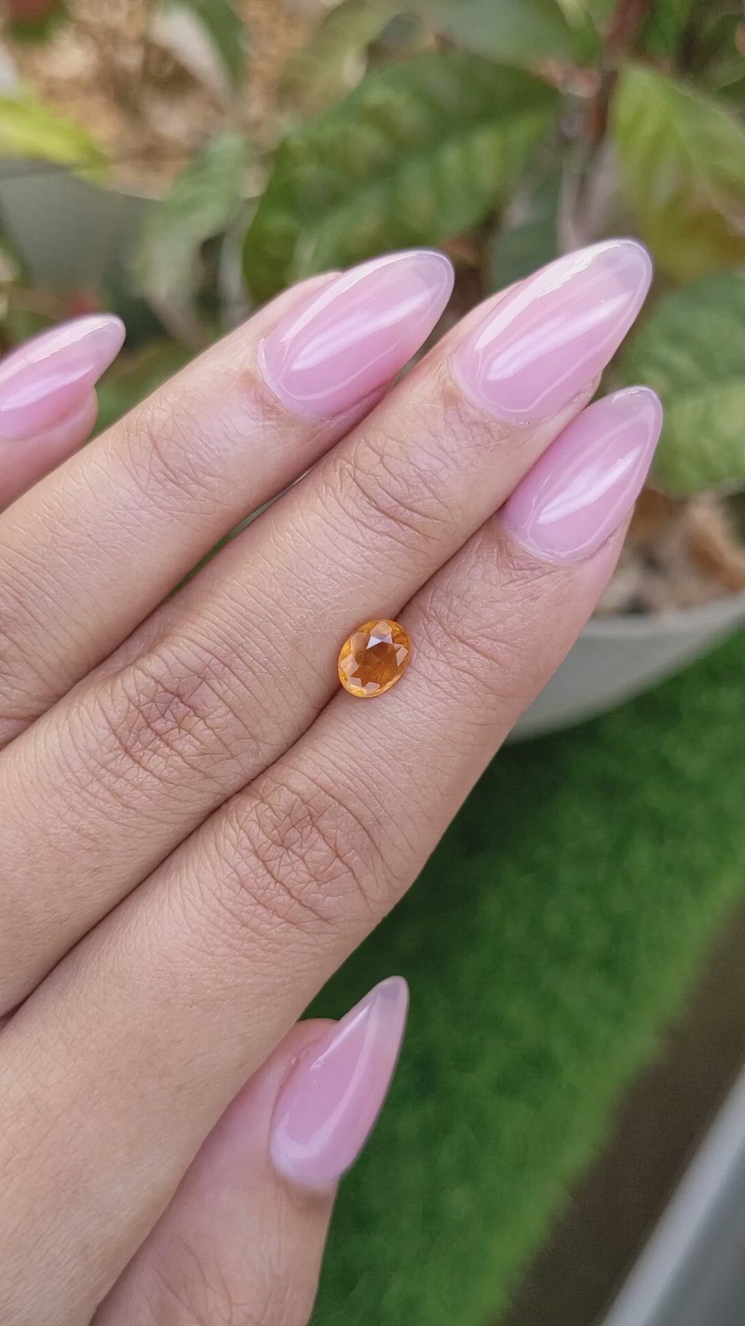 1.12 Ct. Orange Hessonite Garnet from Madagascar Size Video