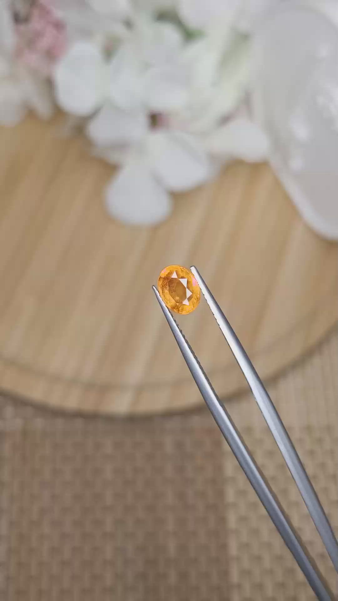 1.12 Ct. Orange Hessonite Garnet from Madagascar Size Video