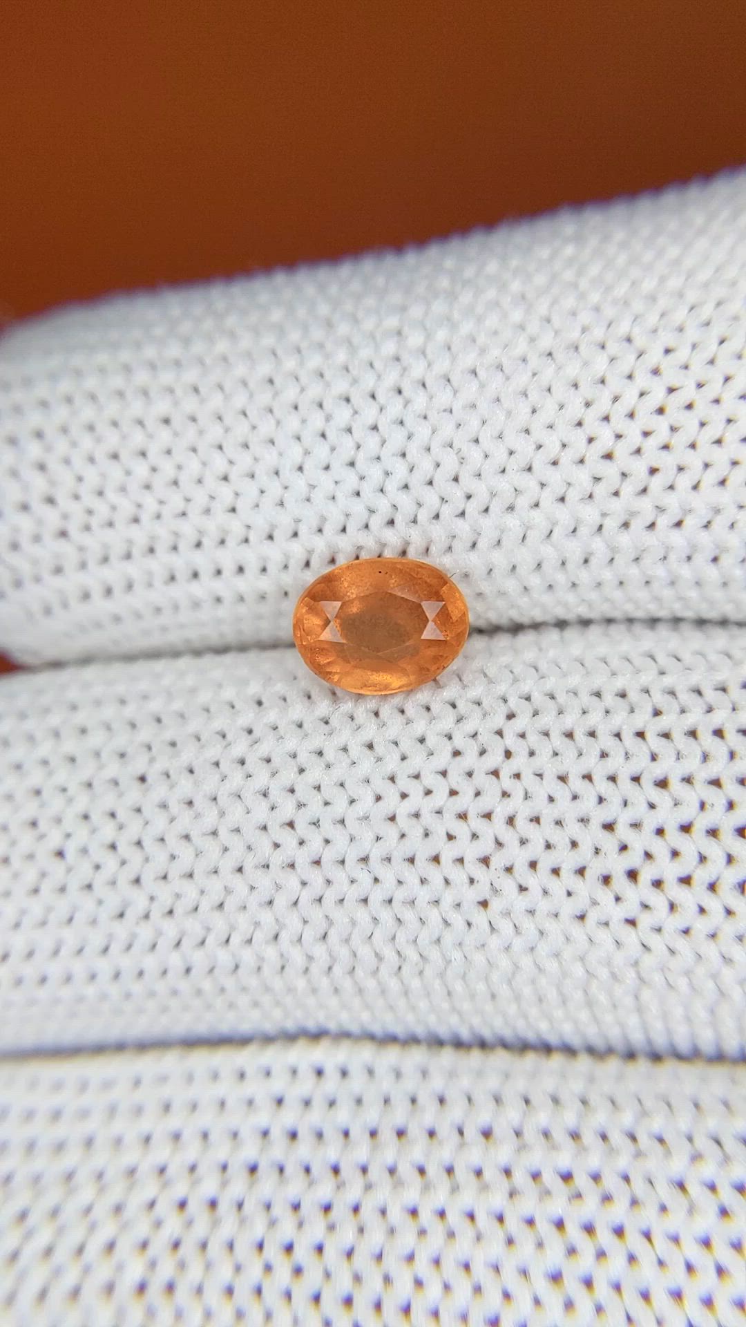 1.12 Ct. Orange Hessonite Garnet from Madagascar Size Video