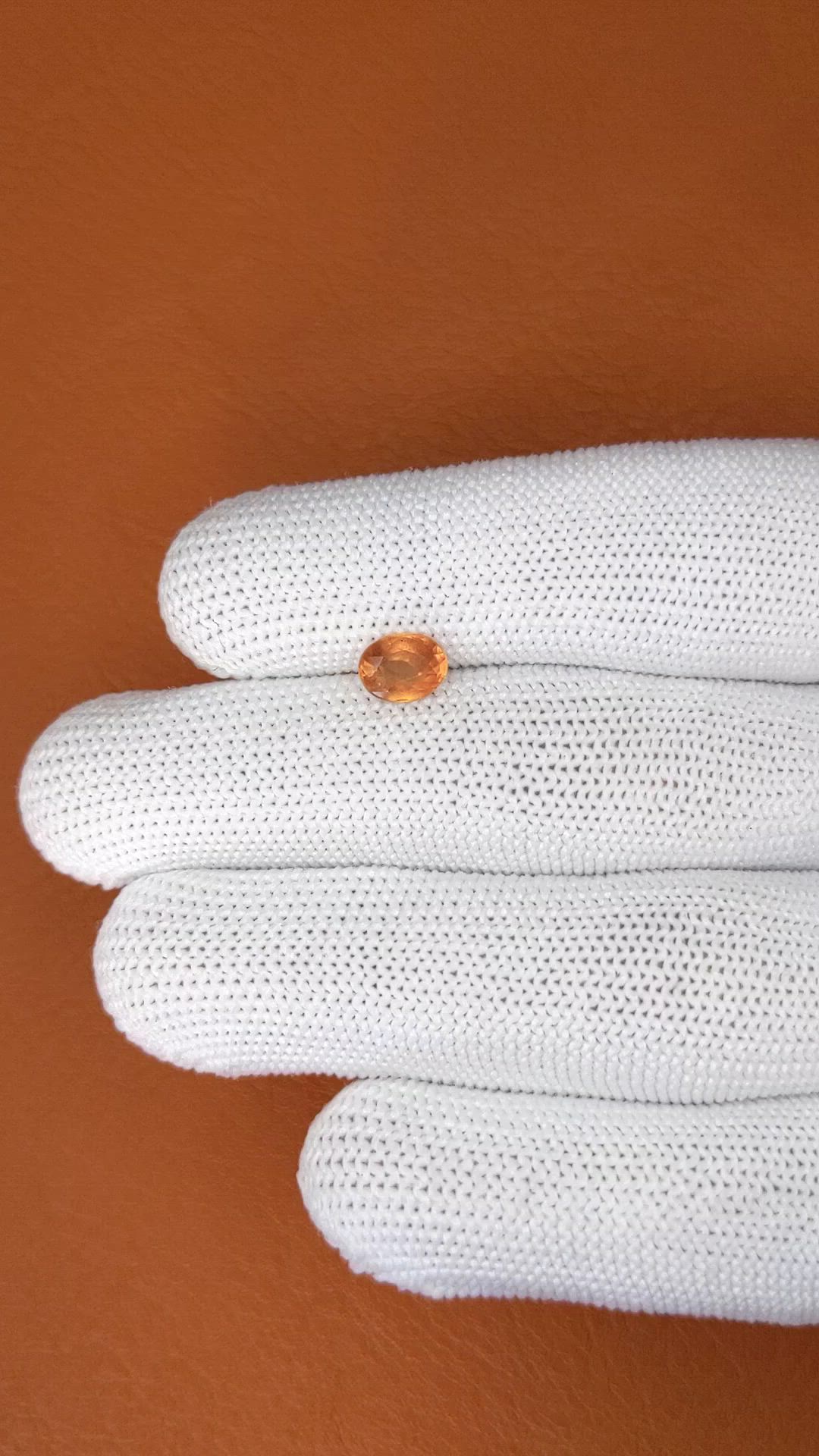 1.12 Ct. Orange Hessonite Garnet from Madagascar Size Video