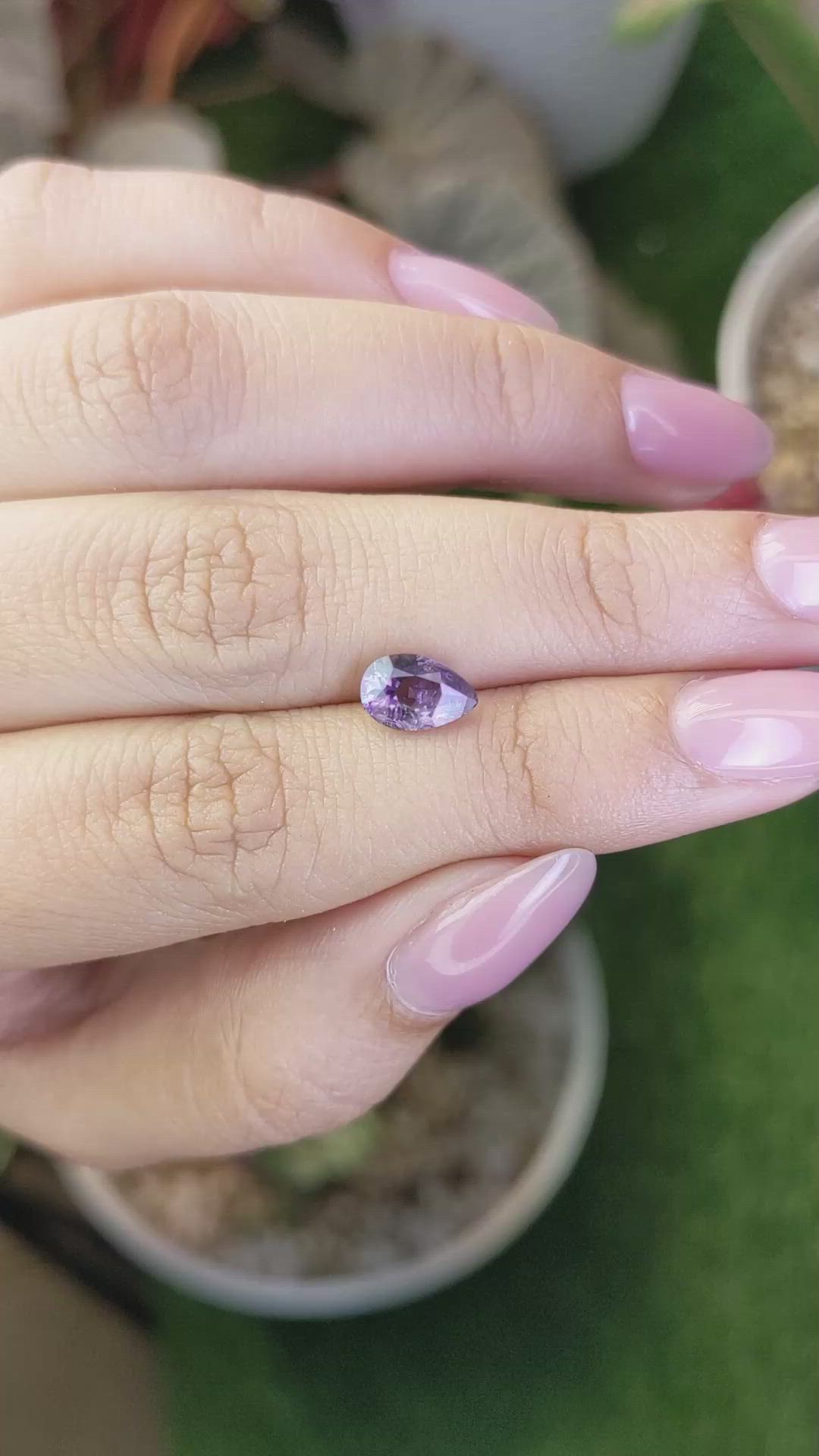 1.35 Ct. Pinkish Purple Spinel from Ceylon (Sri Lanka) Size Video