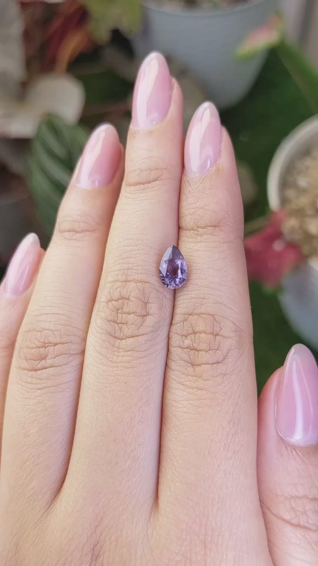 1.35 Ct. Pinkish Purple Spinel from Ceylon (Sri Lanka) Size Video